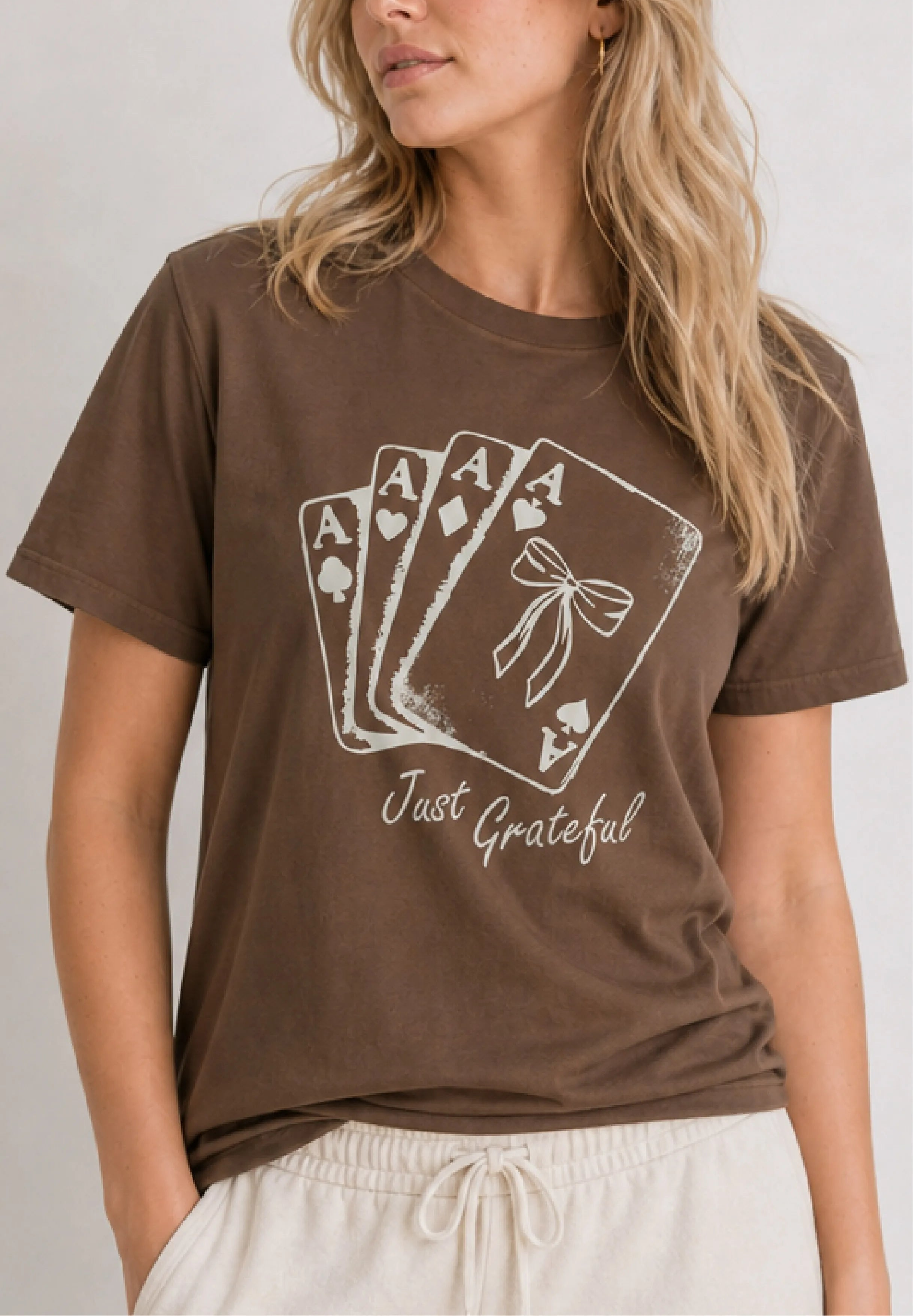 Just Grateful Brown Tee