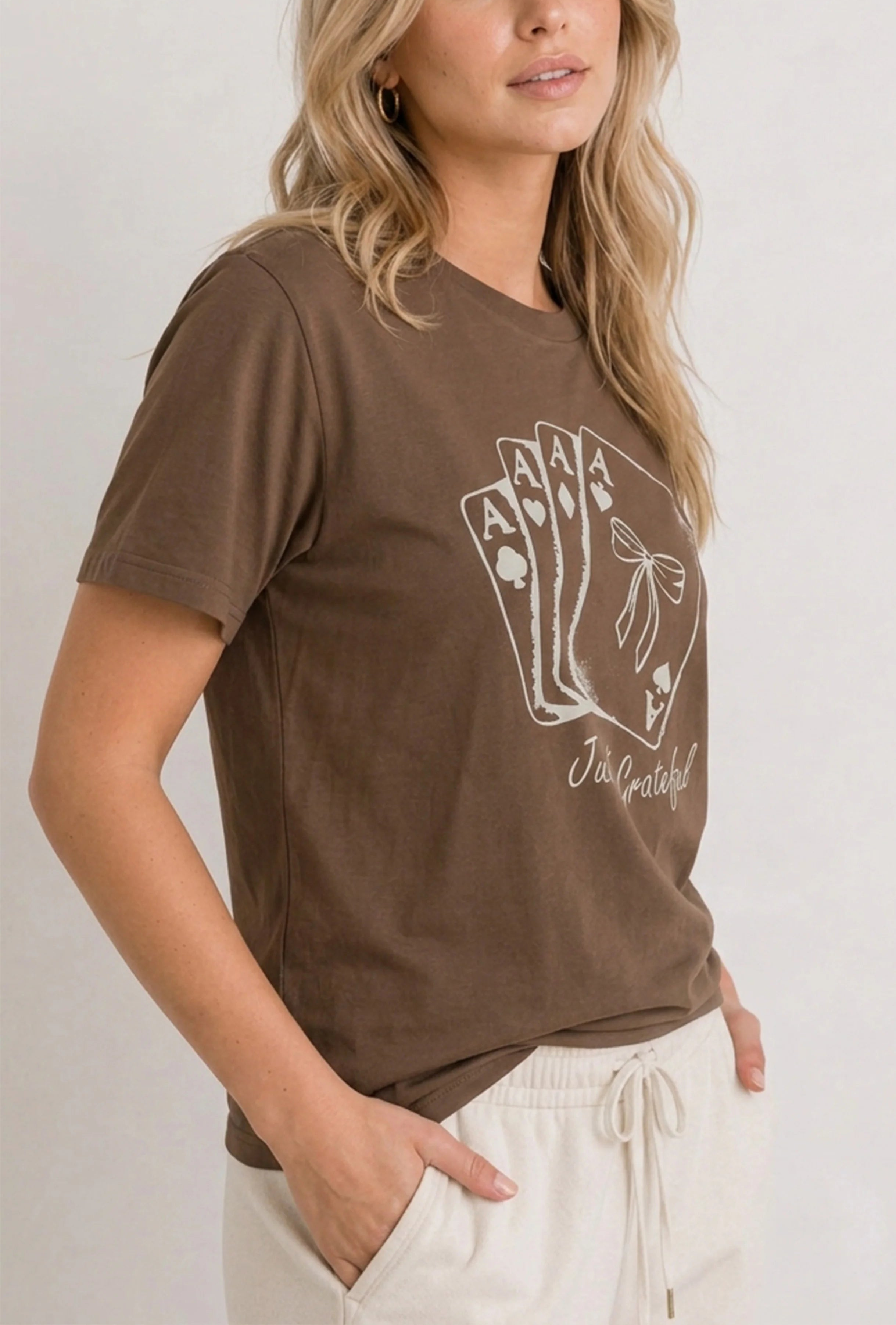 Just Grateful Brown Tee