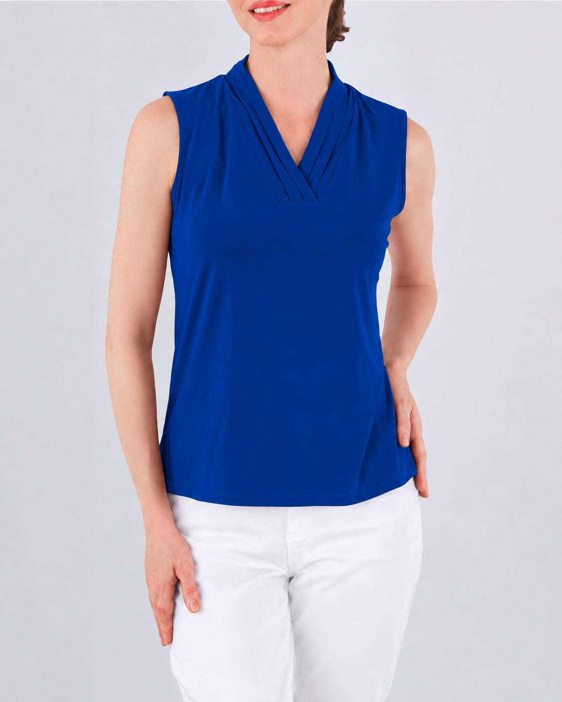 Pleated V-Neckline Top