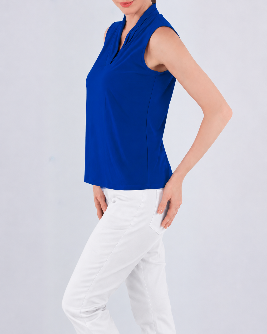 Pleated V-Neckline Top
