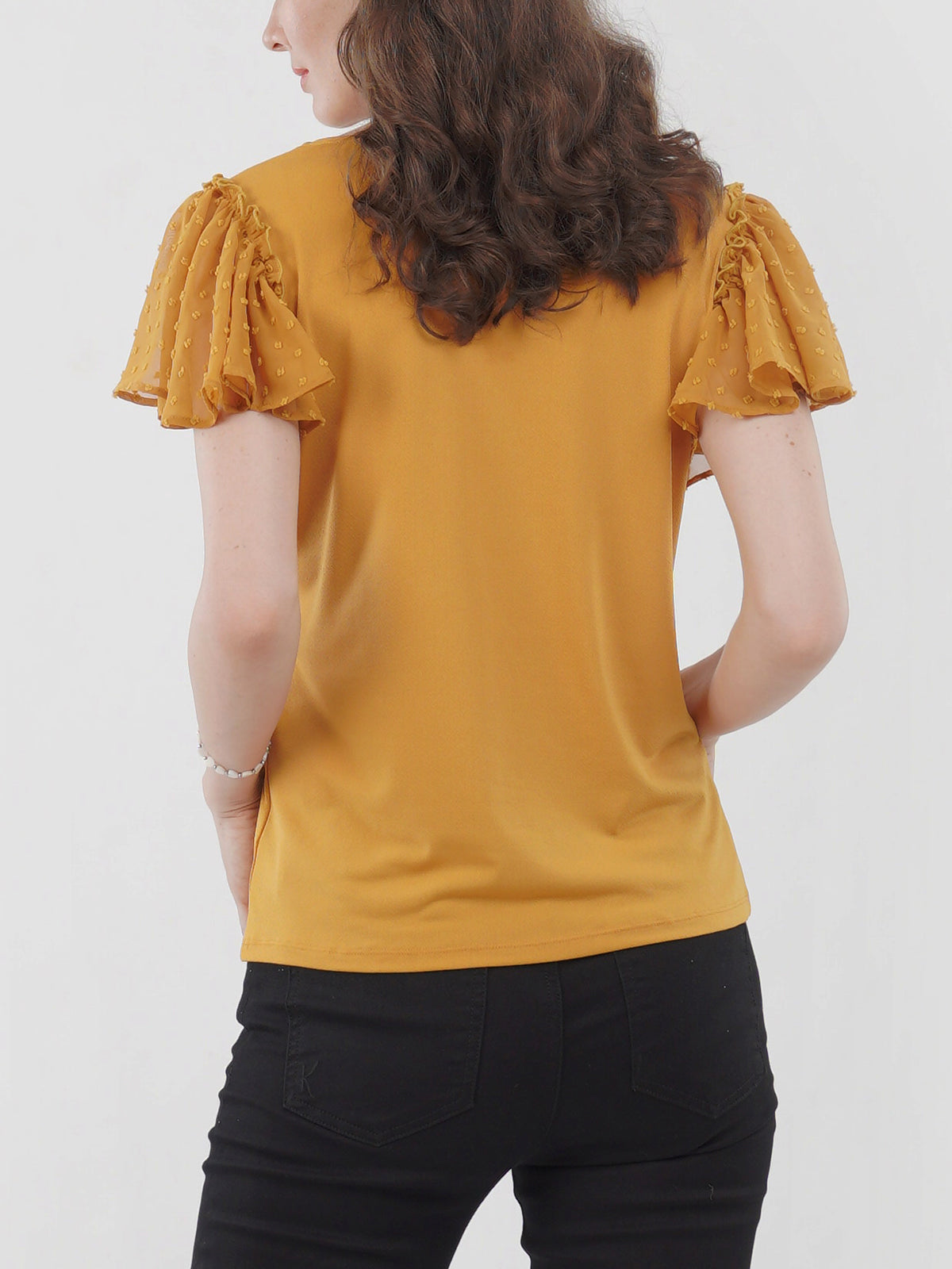 Flutter Swiss Dot Sleeve Top