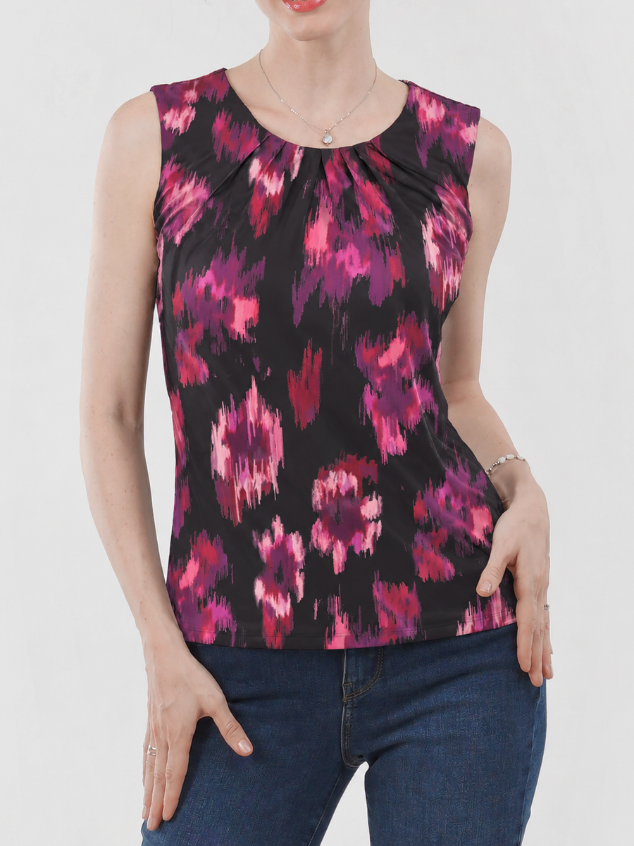 Pleated Front Sleeveless Top