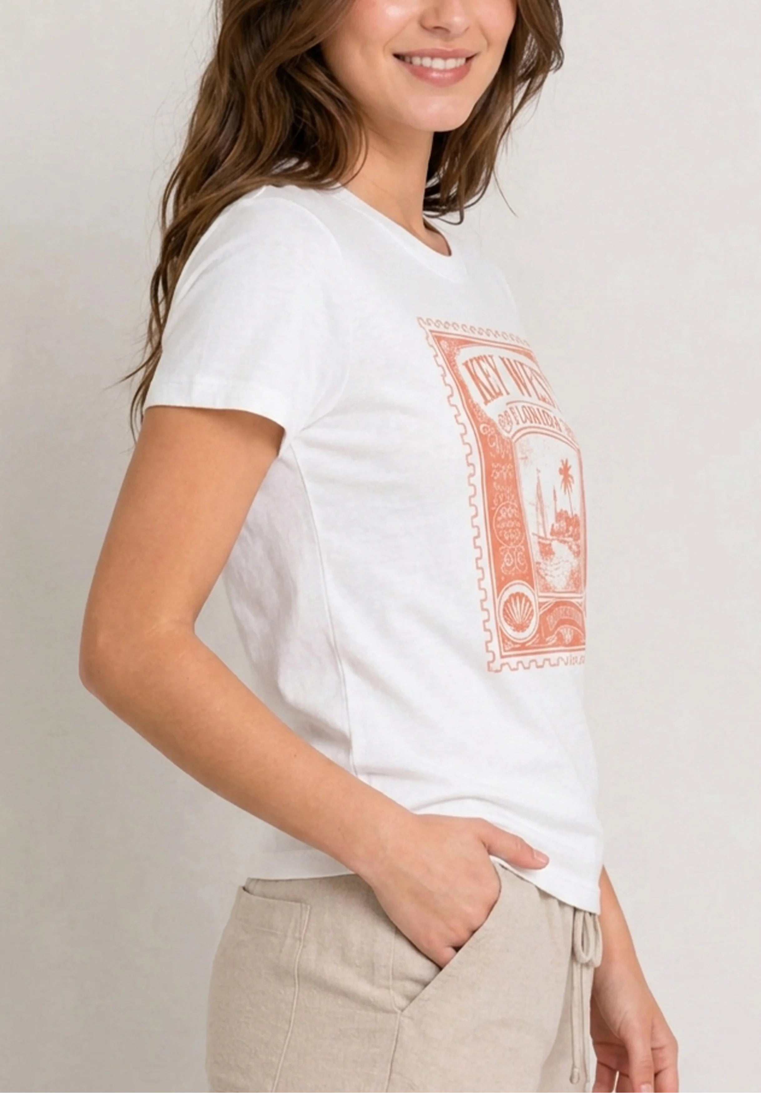 Key West Island Breeze White Tee