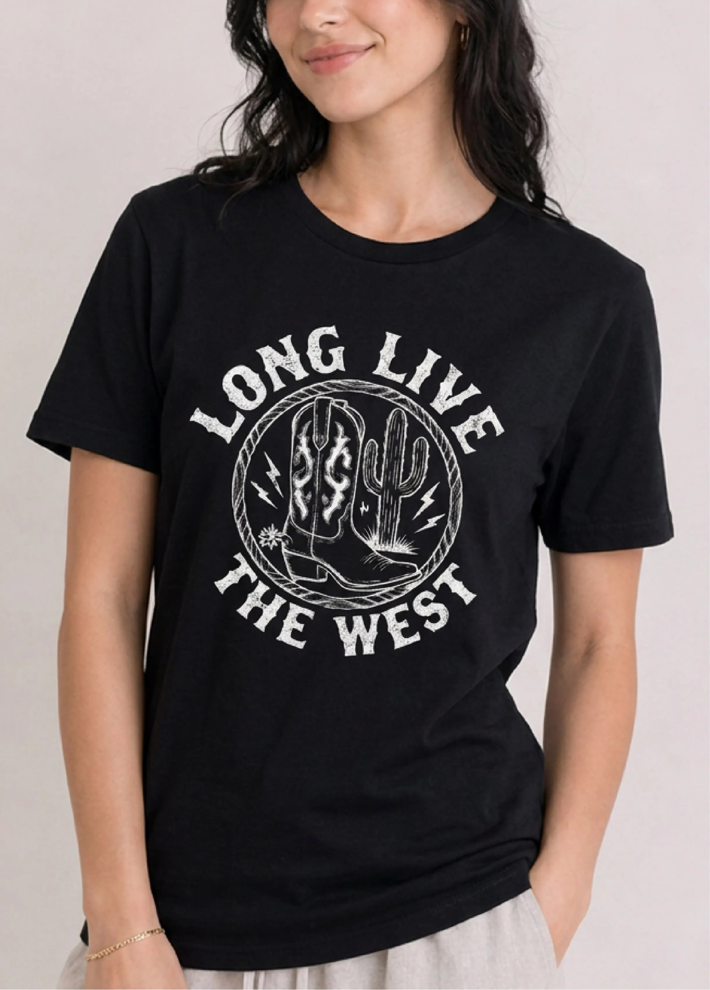 Long Live the West Black Tee