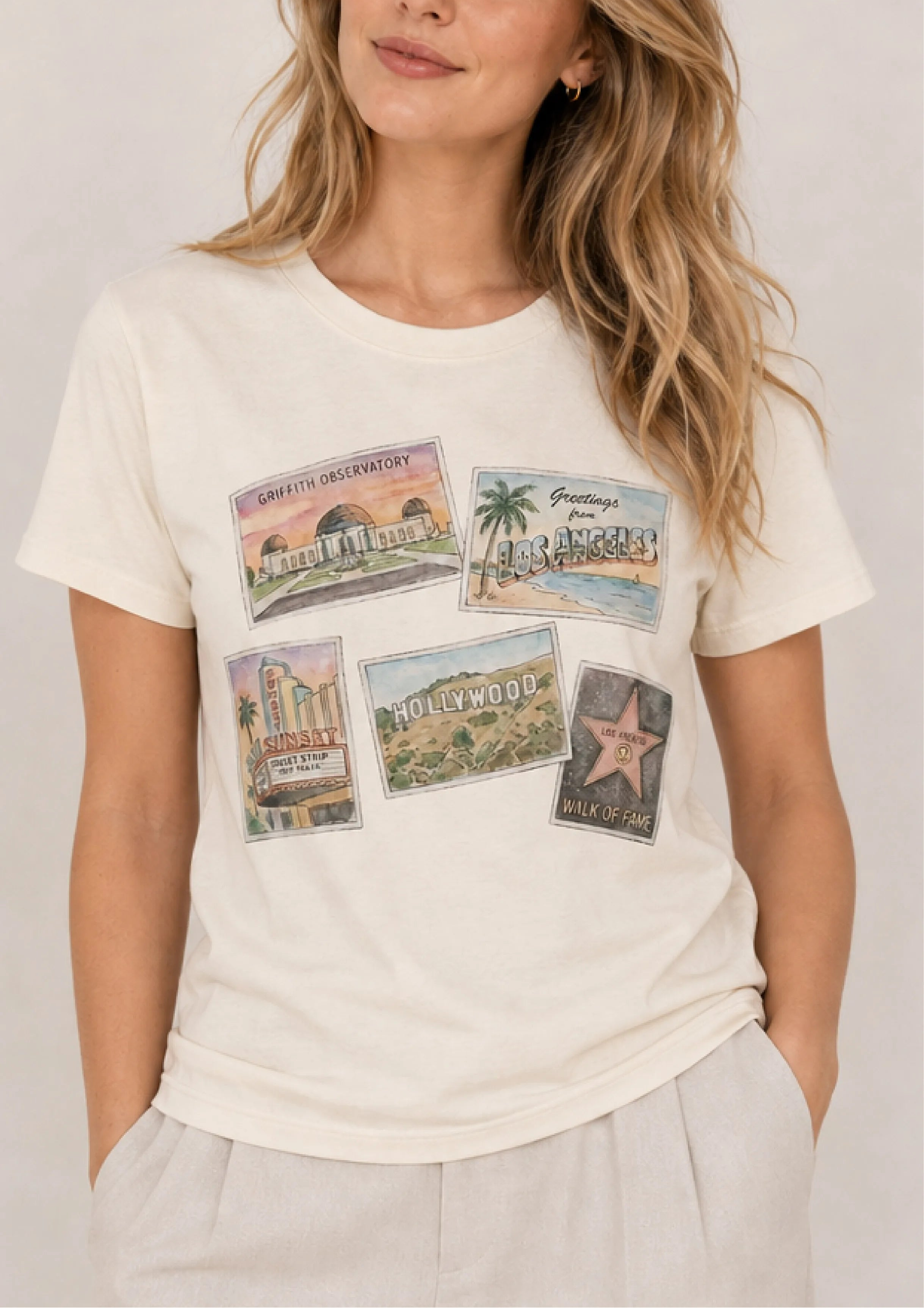 Los Angeles Postcard Ivory Tee