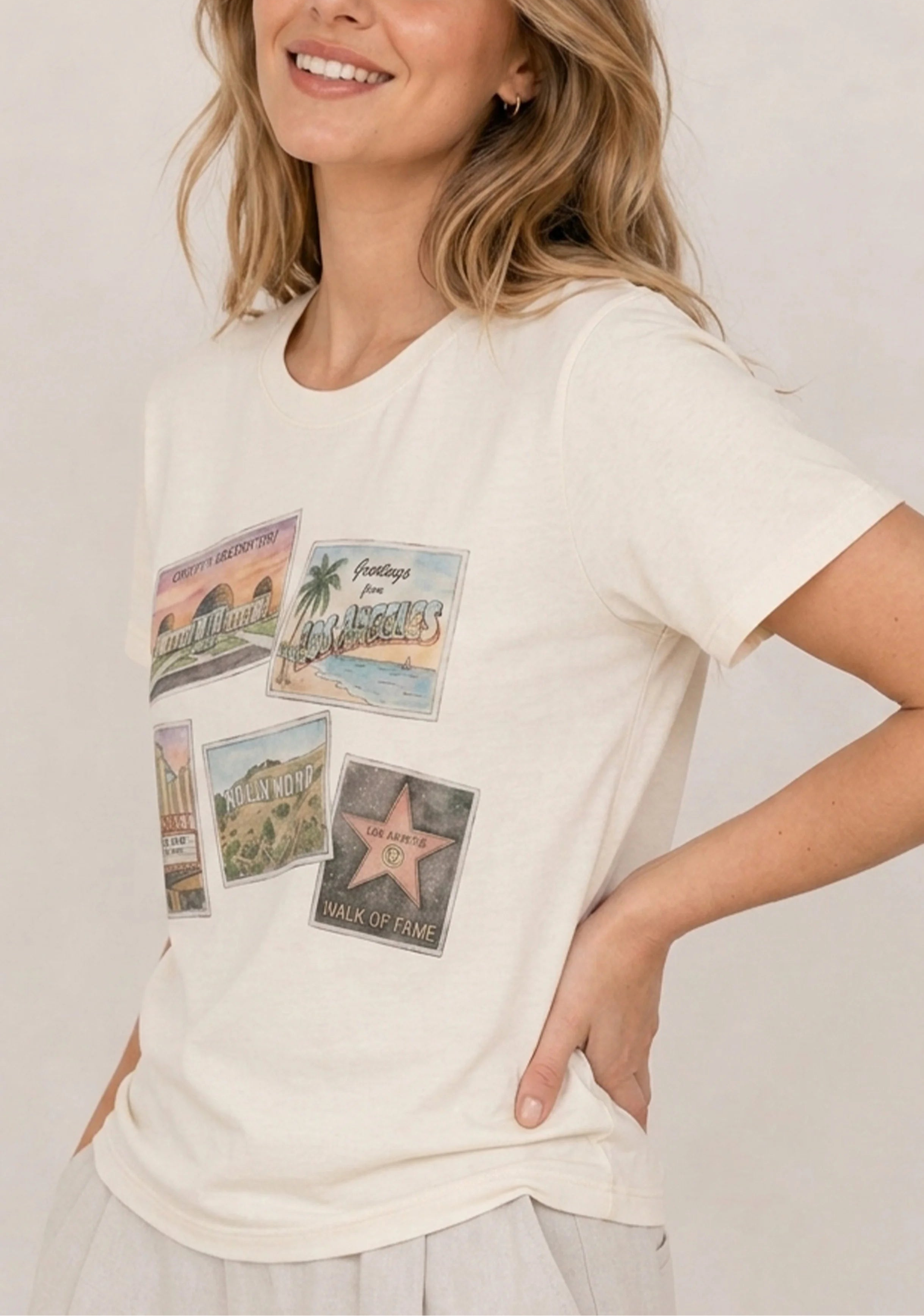 Los Angeles Postcard Ivory Tee