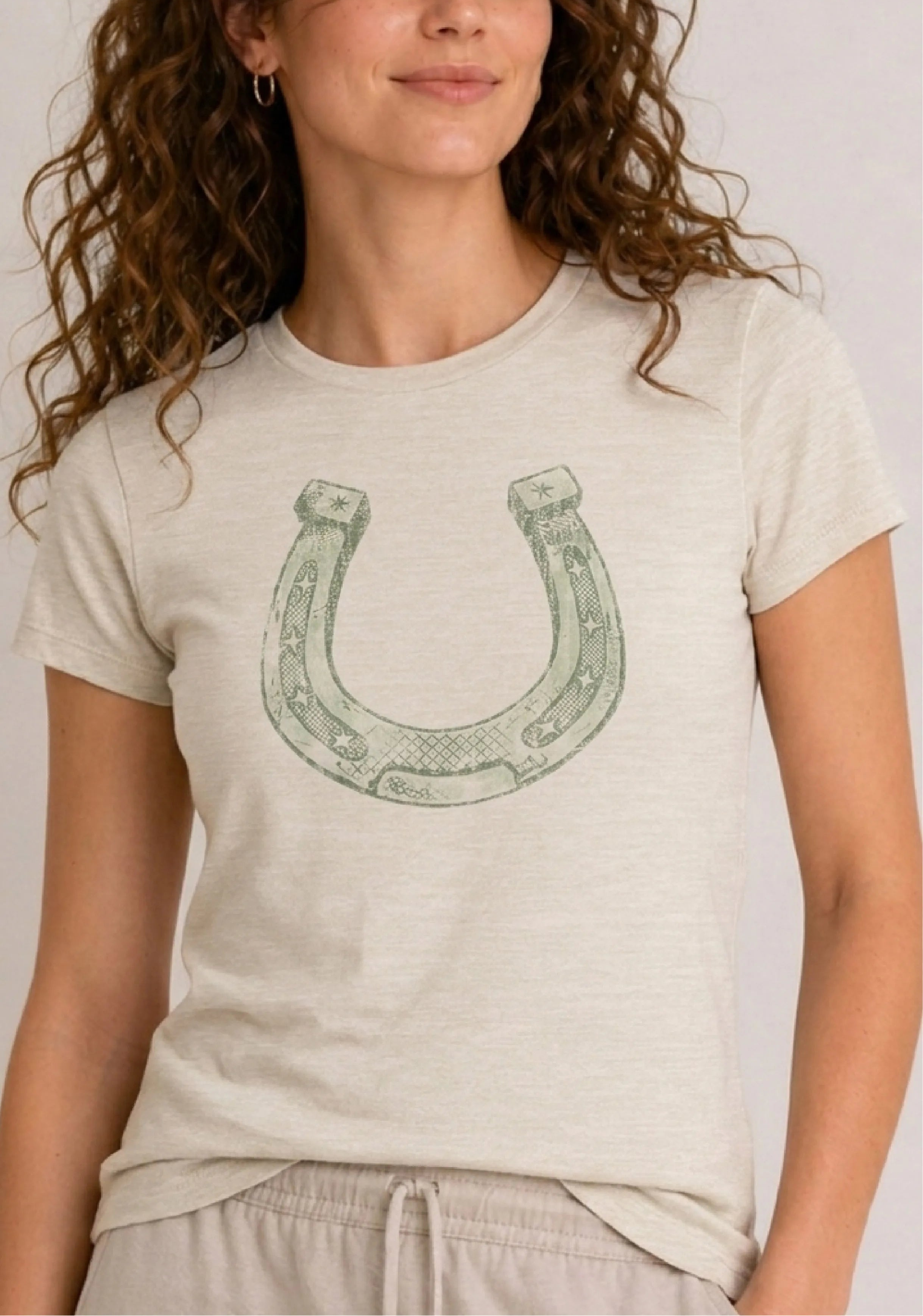 Lucky Horseshoe Cream Tee