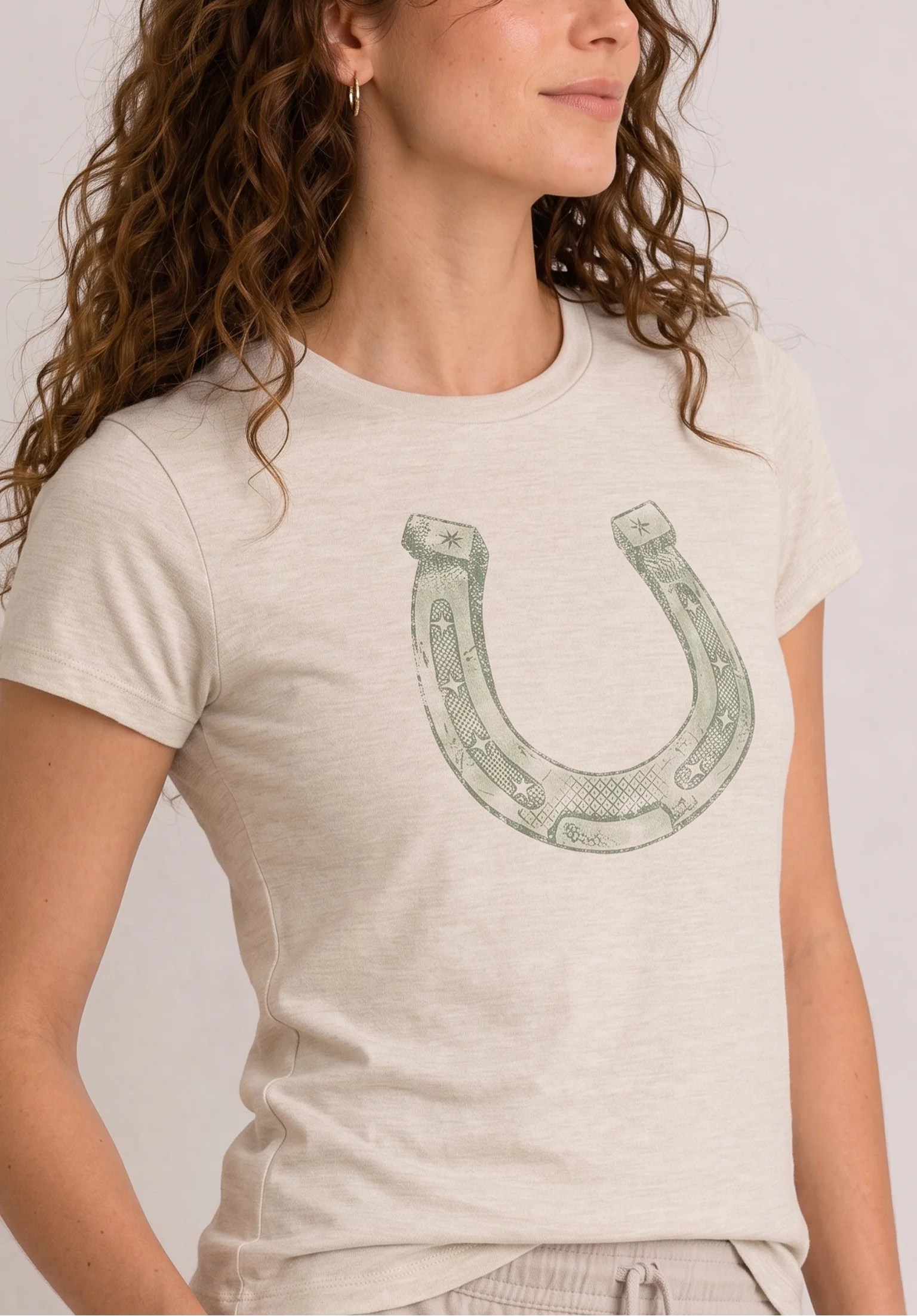Lucky Horseshoe Cream Tee