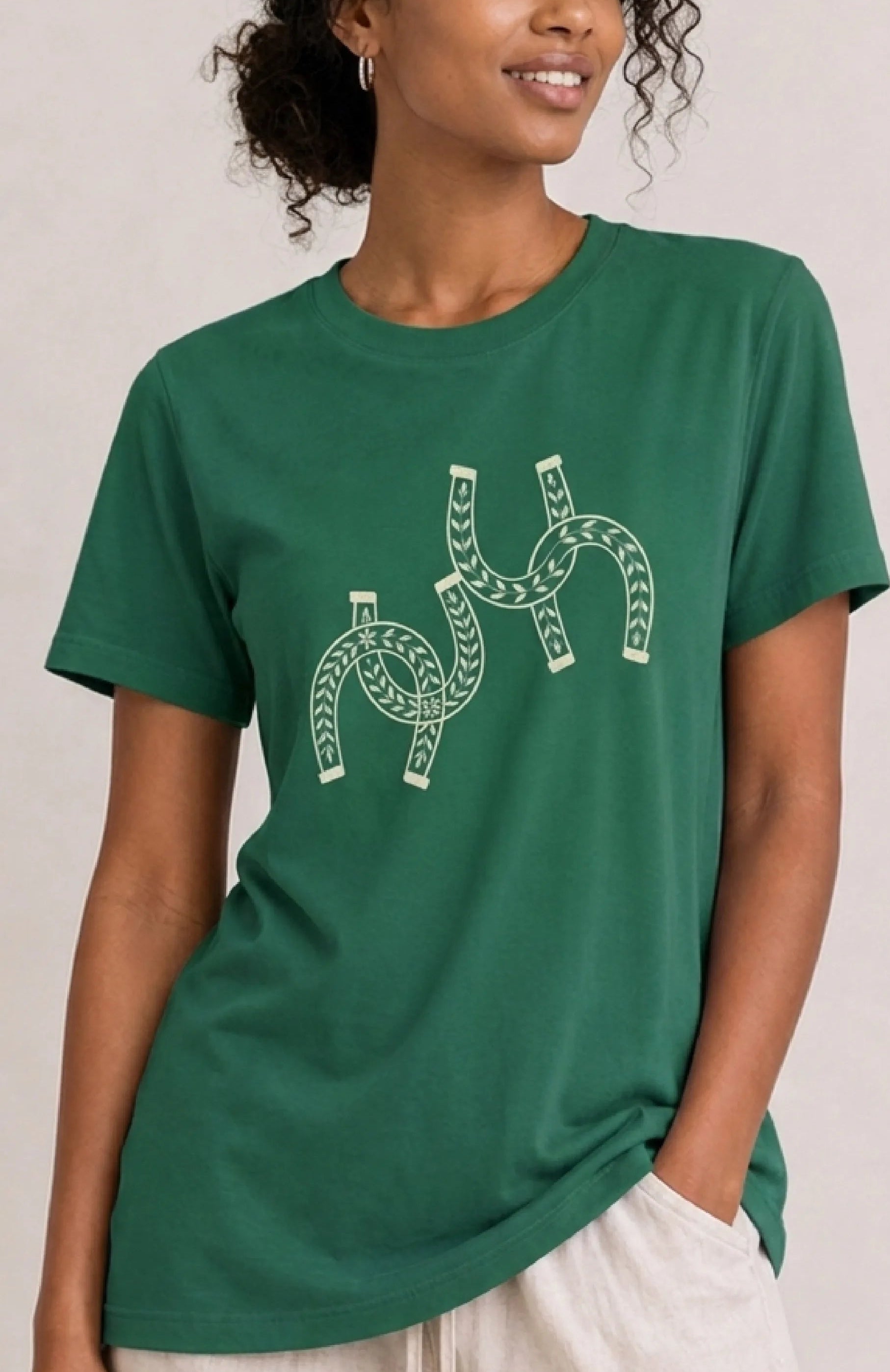 Lucky Horseshoe Green Tee