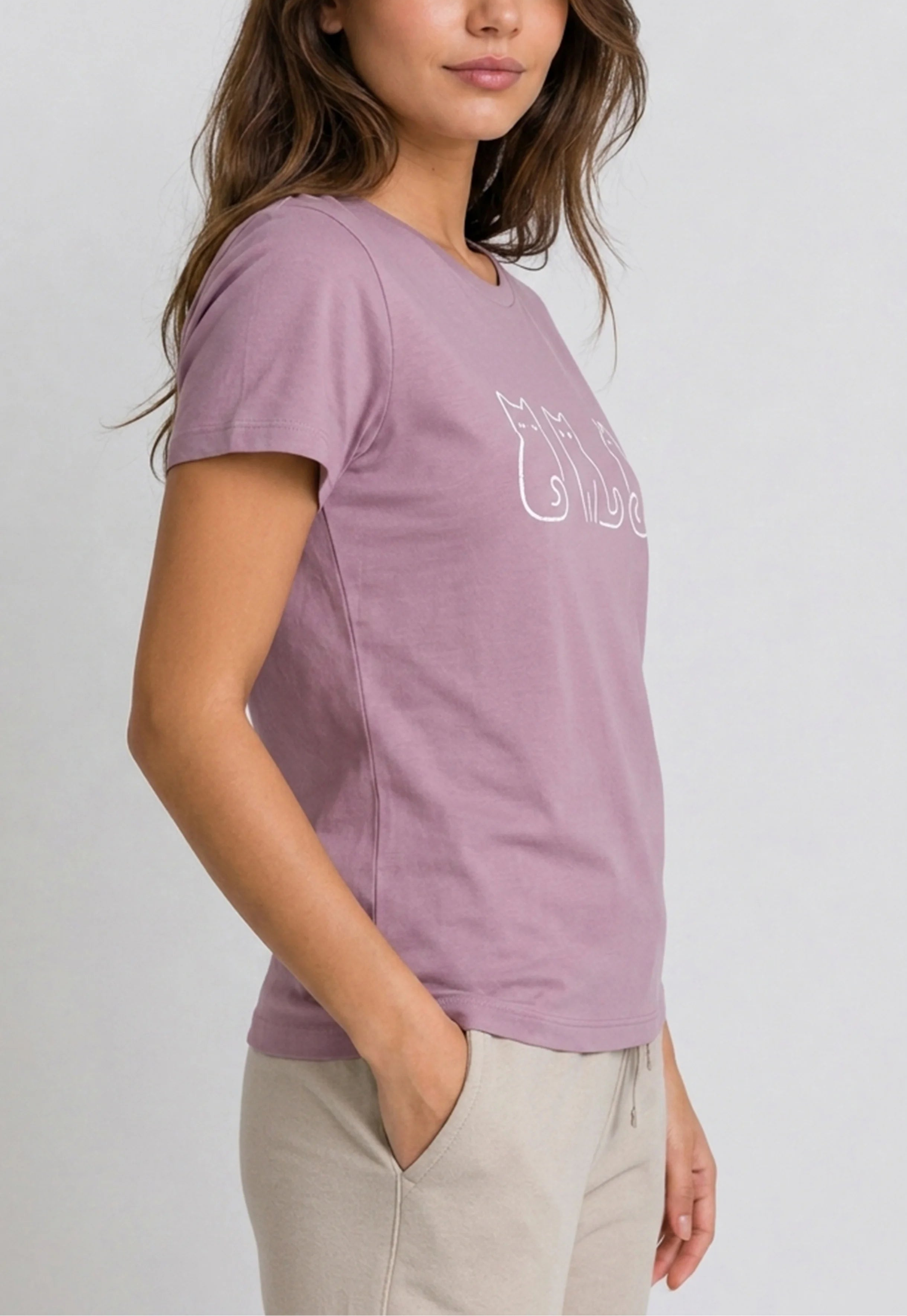 Minimal Cats Mauve Tee
