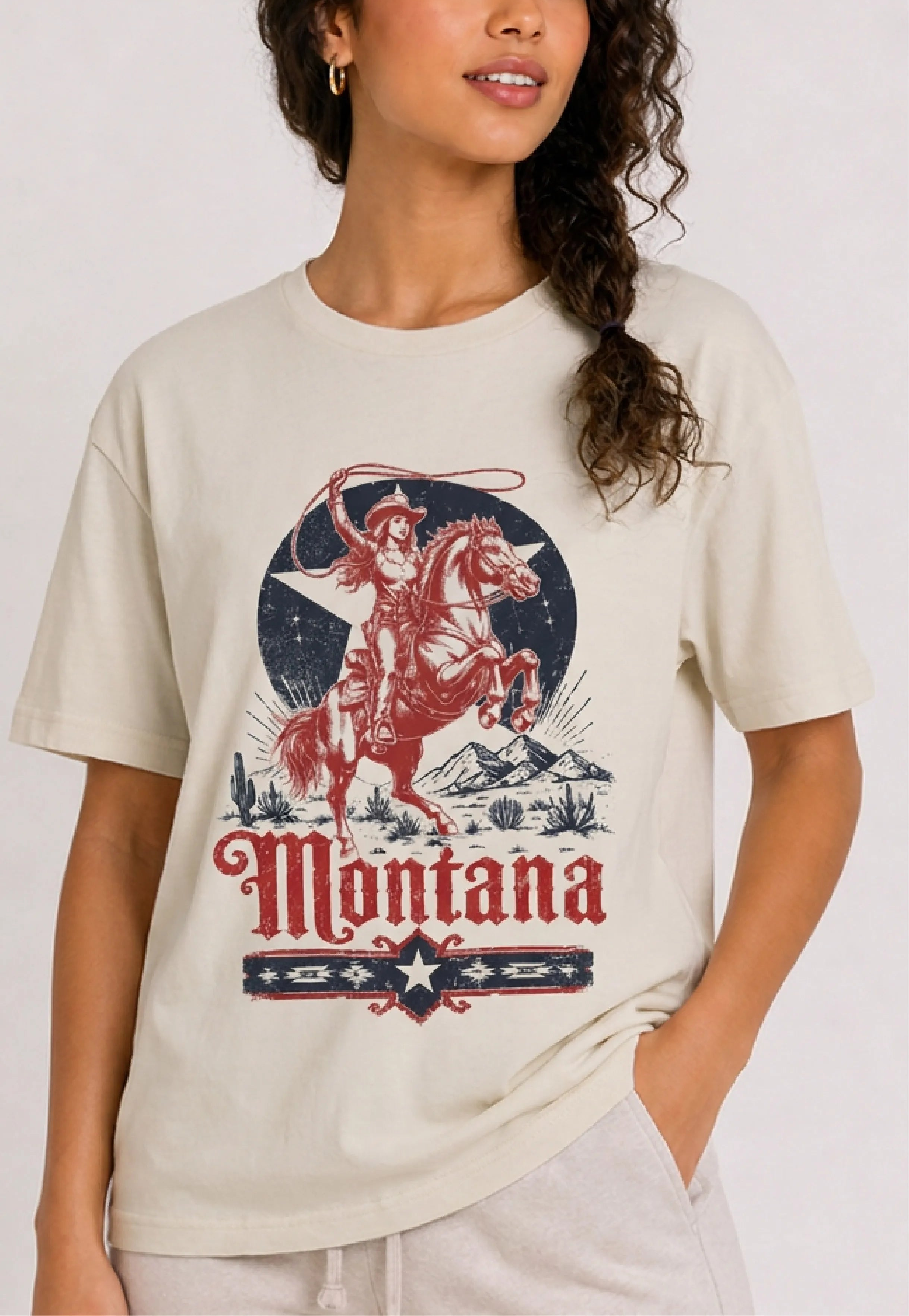 Montana Cowgirl Cream Tee