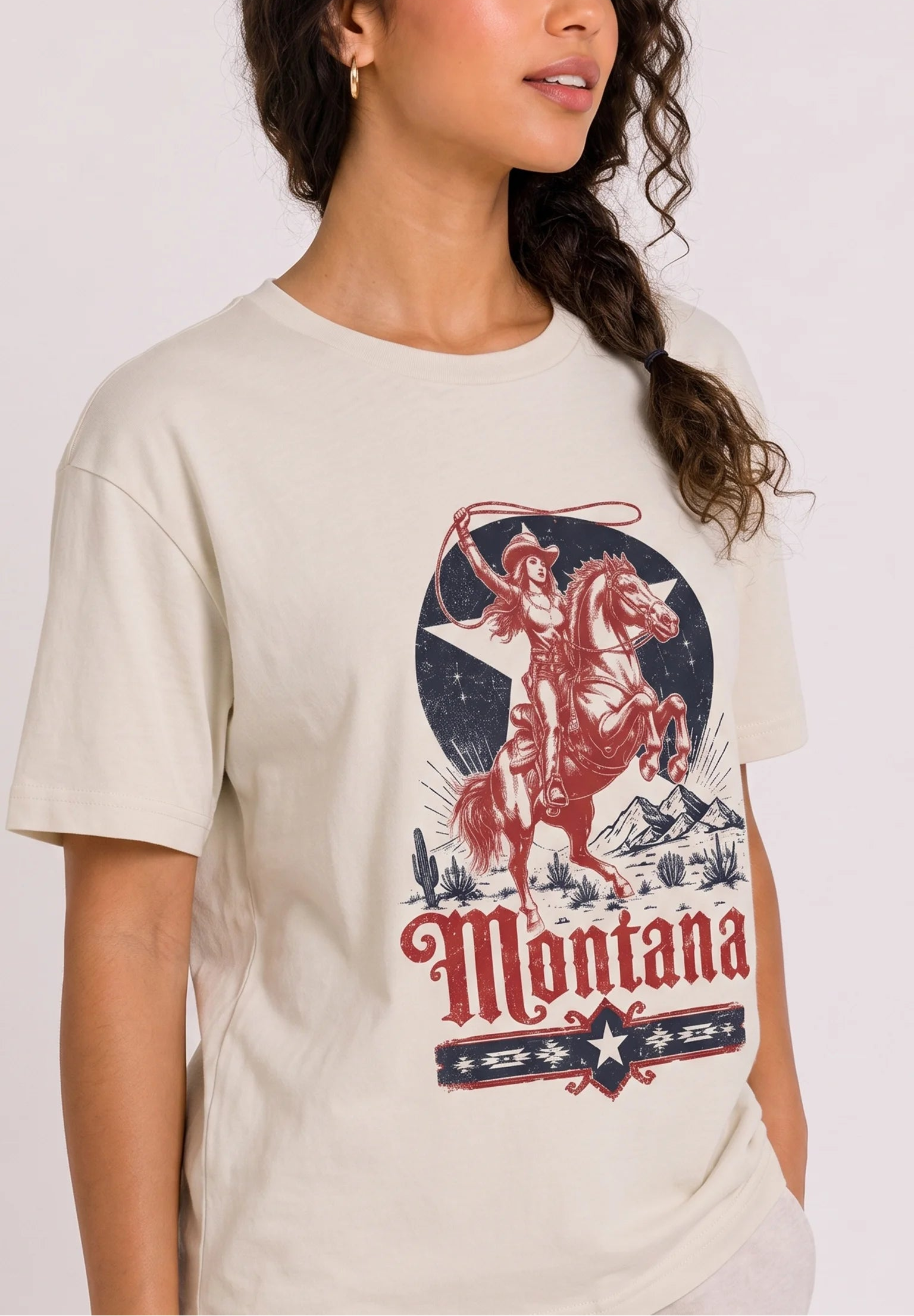 Montana Cowgirl Cream Tee
