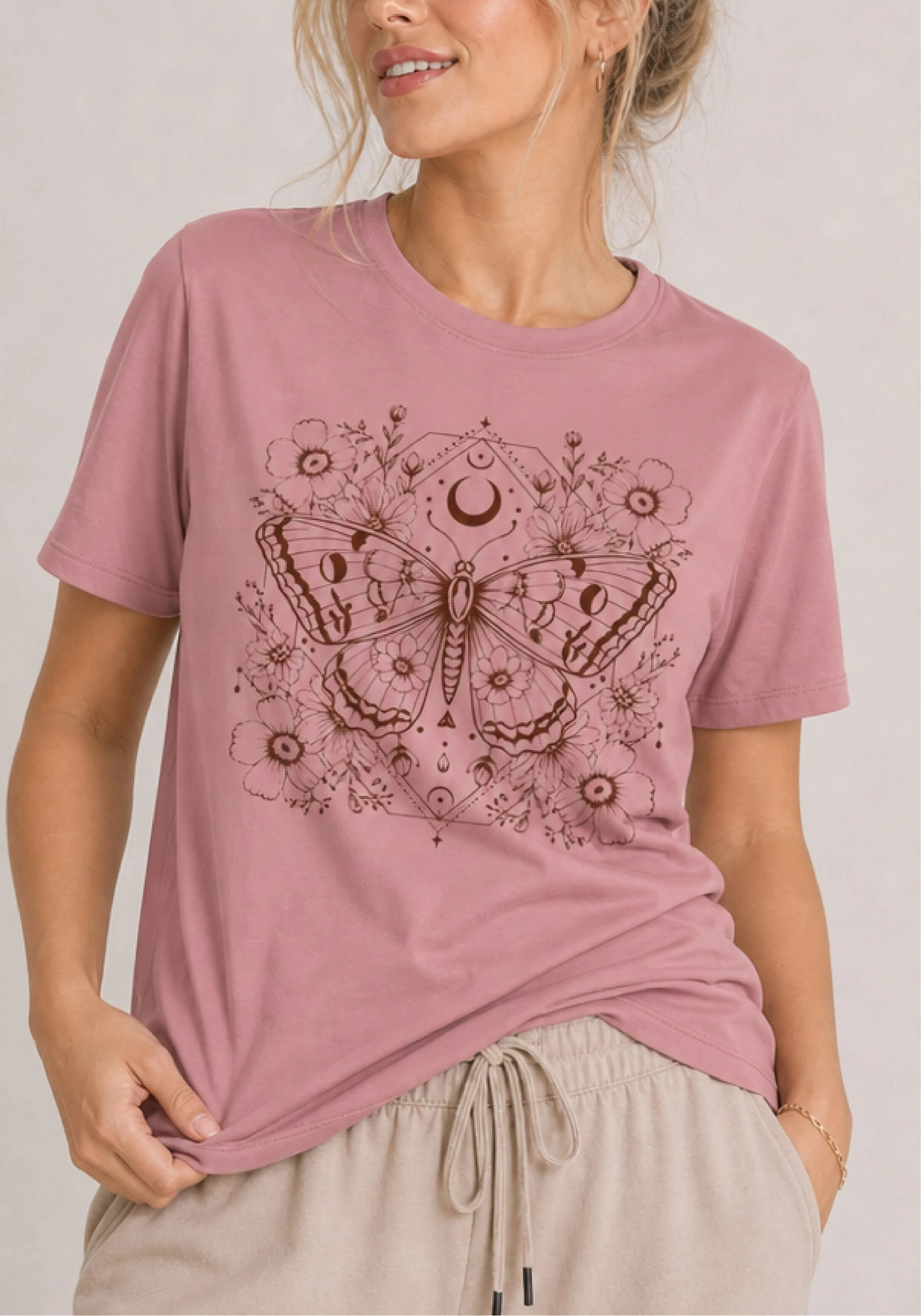 Moon Moth Mauve Tee