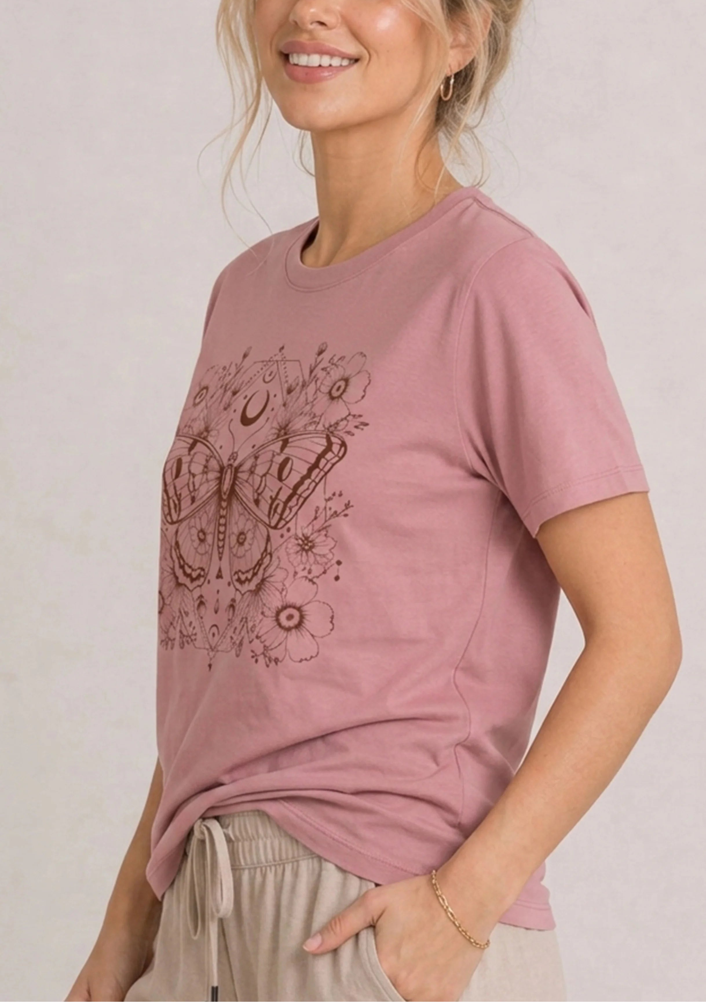 Moon Moth Mauve Tee