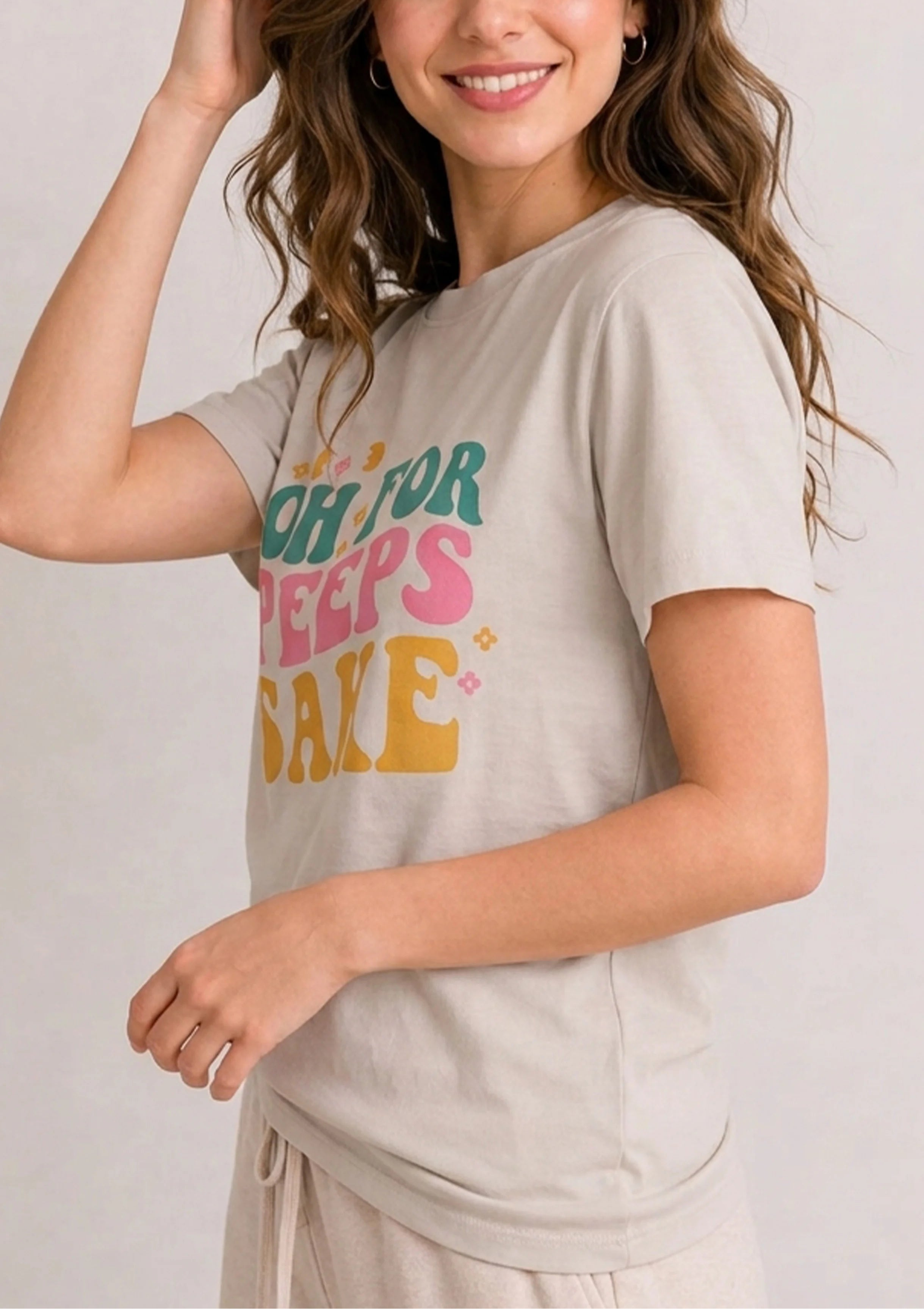 Oh For Peeps Sake Light Grey Tee