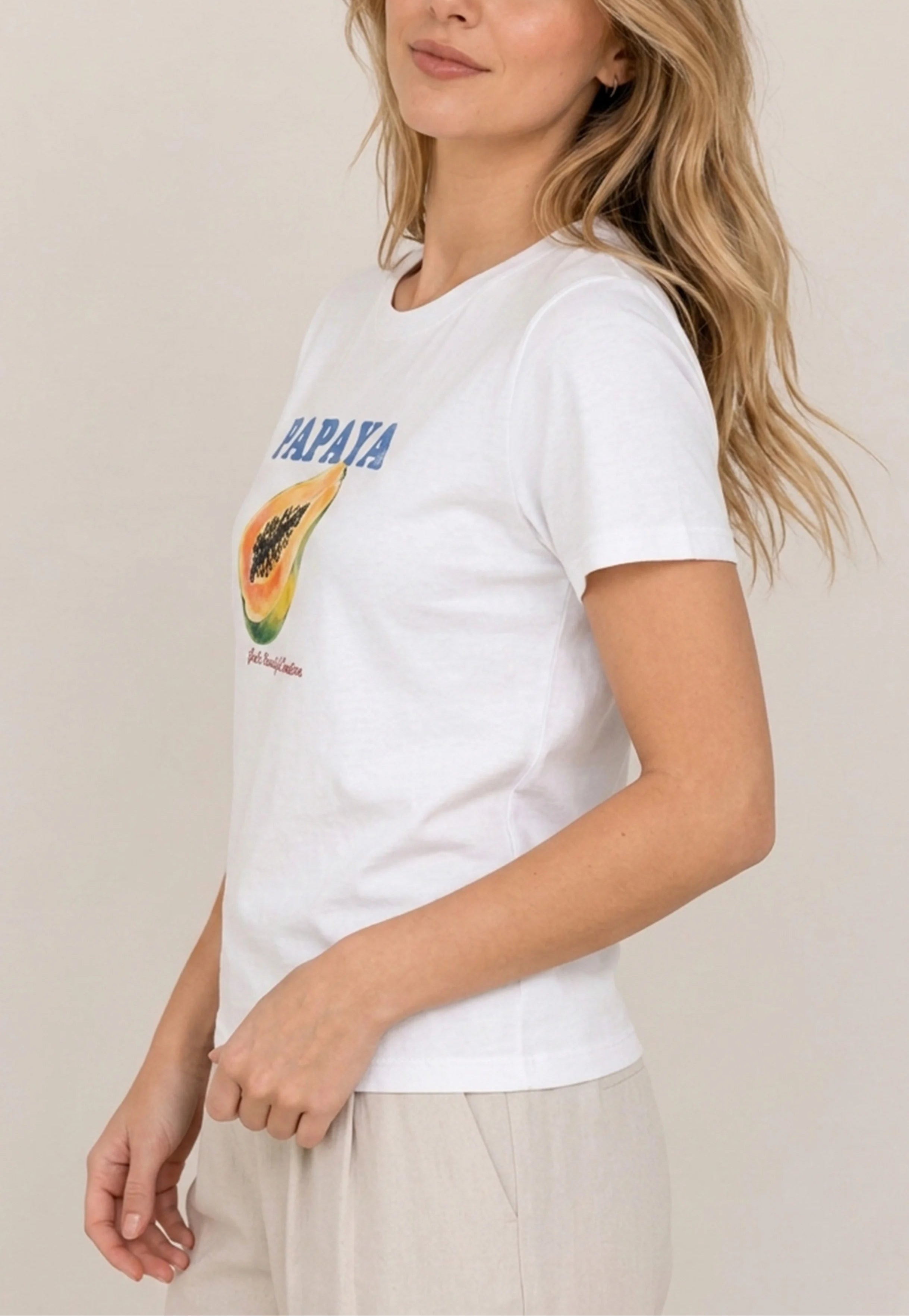 Papaya White Tee