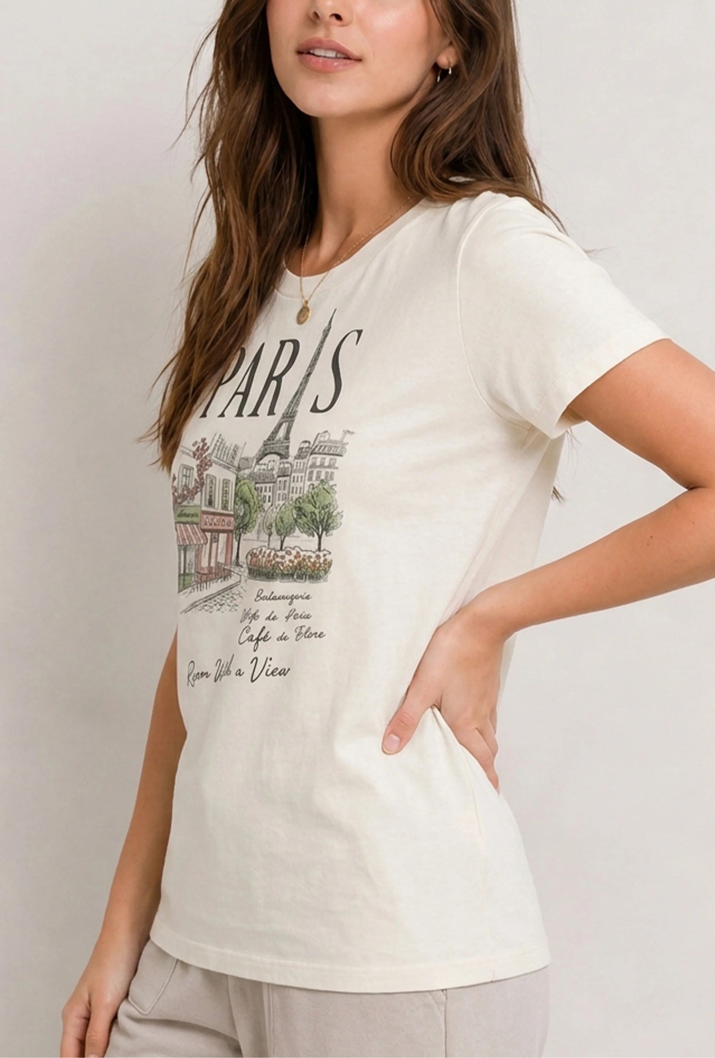 Paris Night Stroll Black Tee