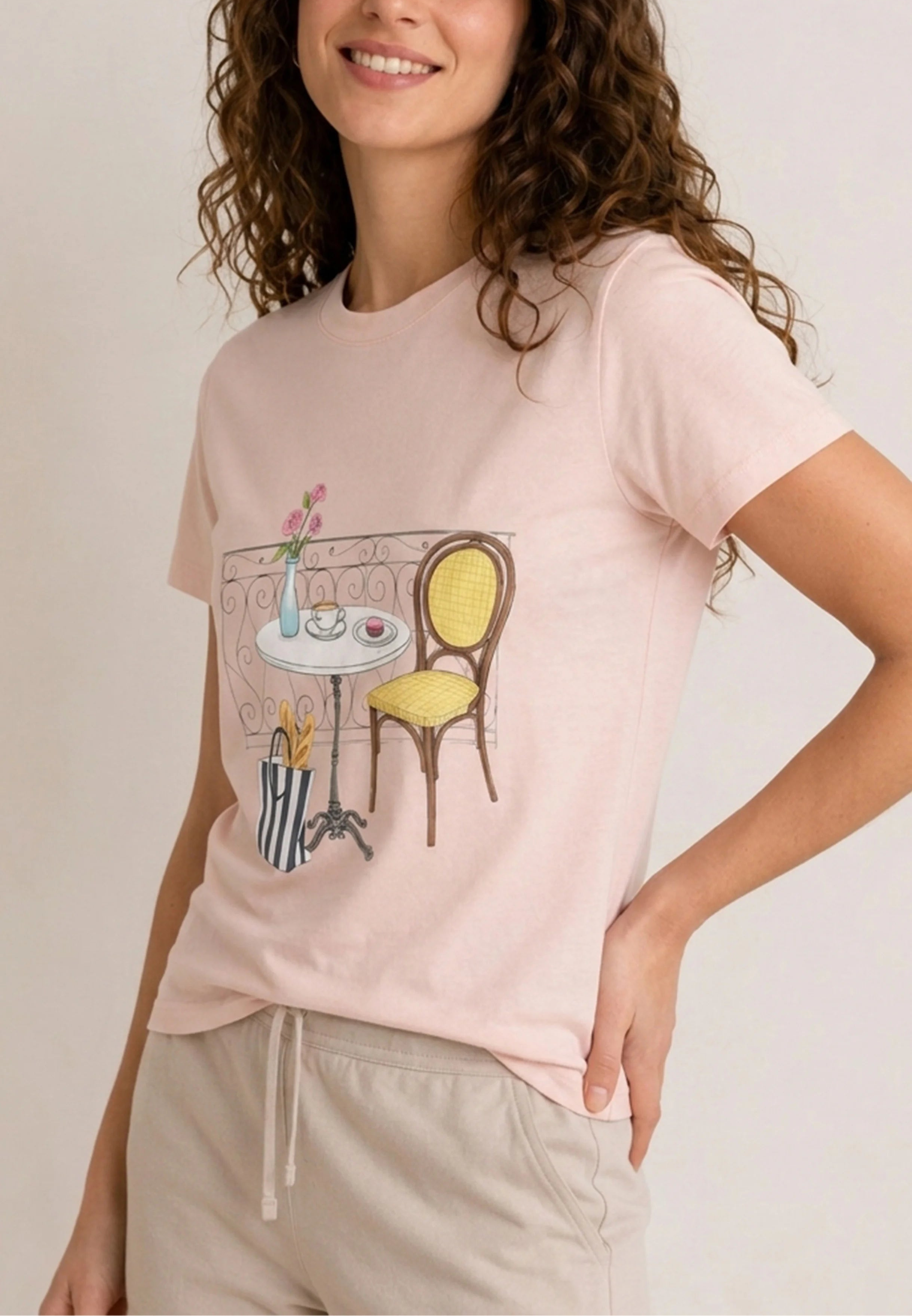 Parisian Café Pink Tee
