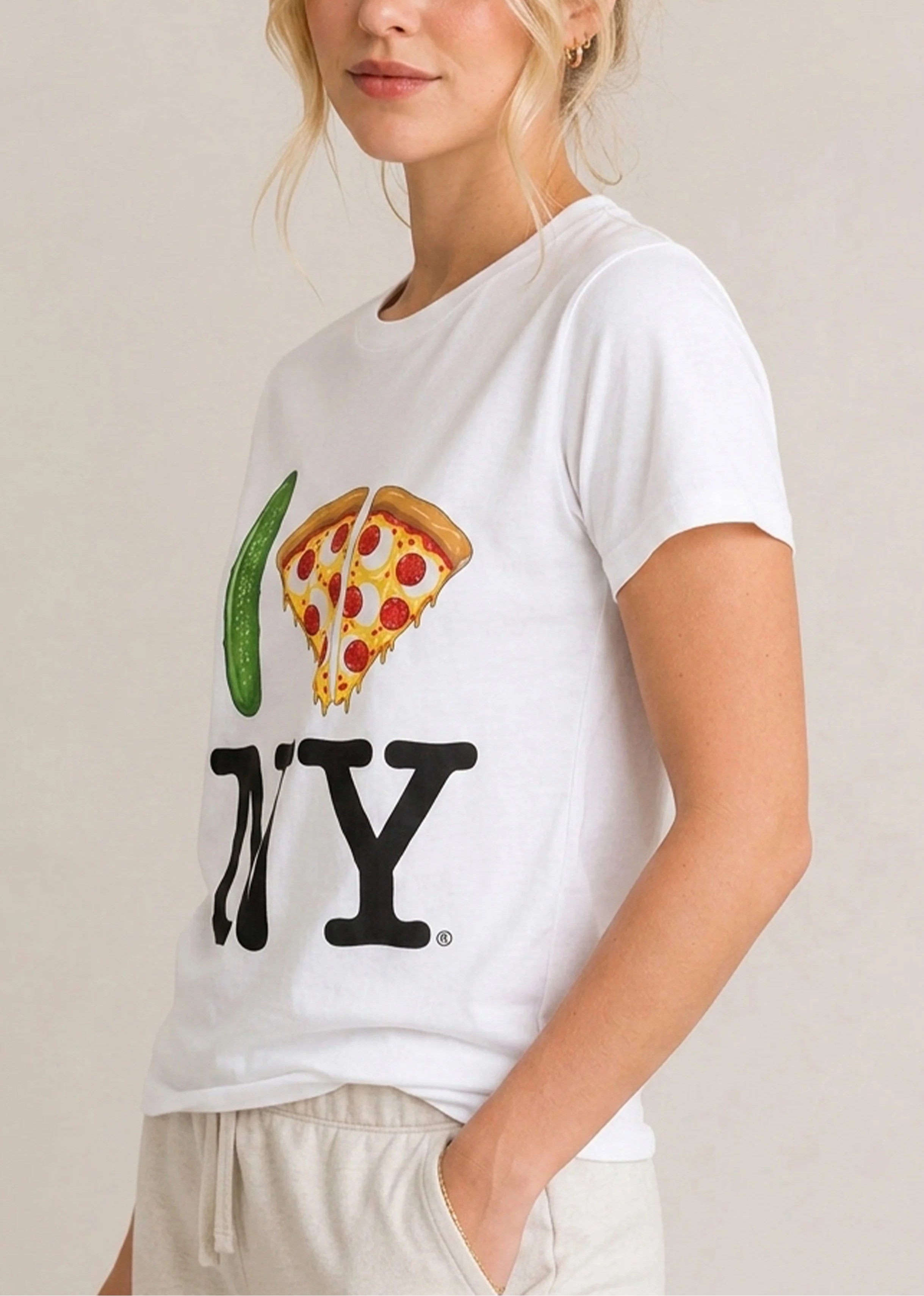 Pickle Pizza NY White Tee