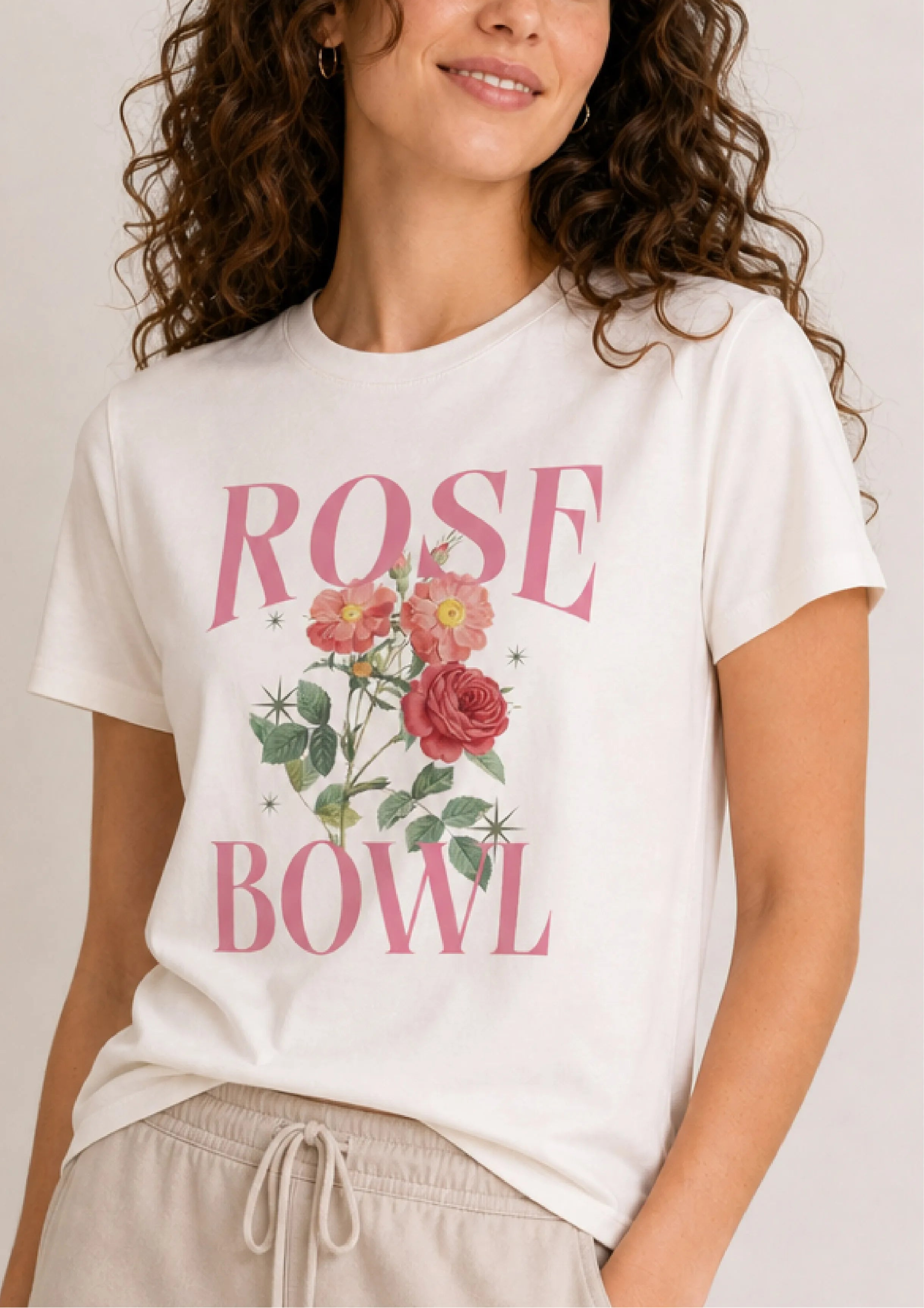 Rose Bowl Floral White Tee