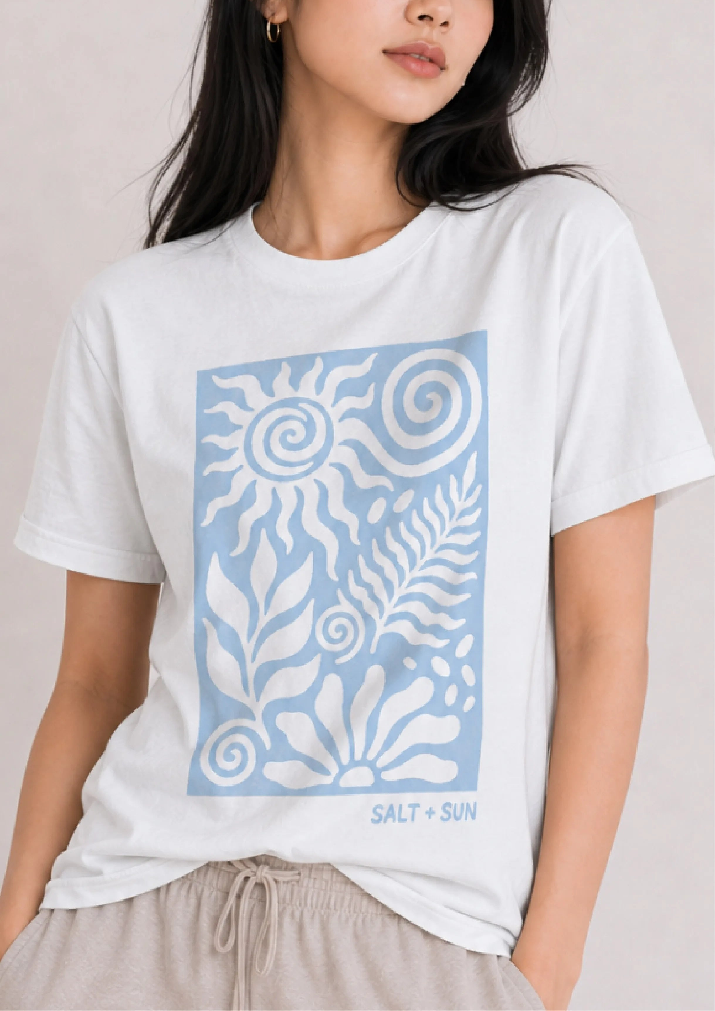 Salt Sun Coastal Abstract Tee