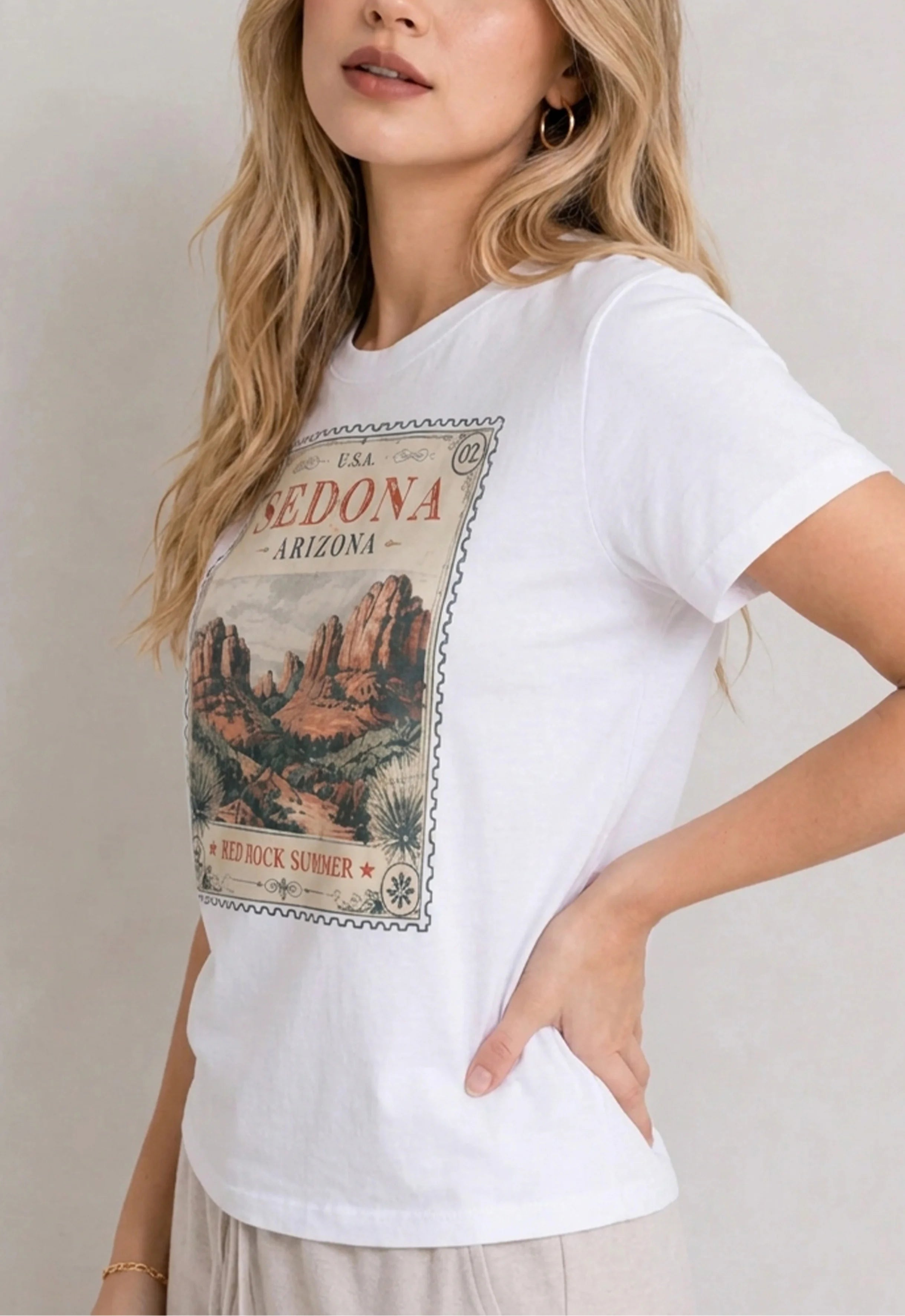 Sedona Red Rock White Tee