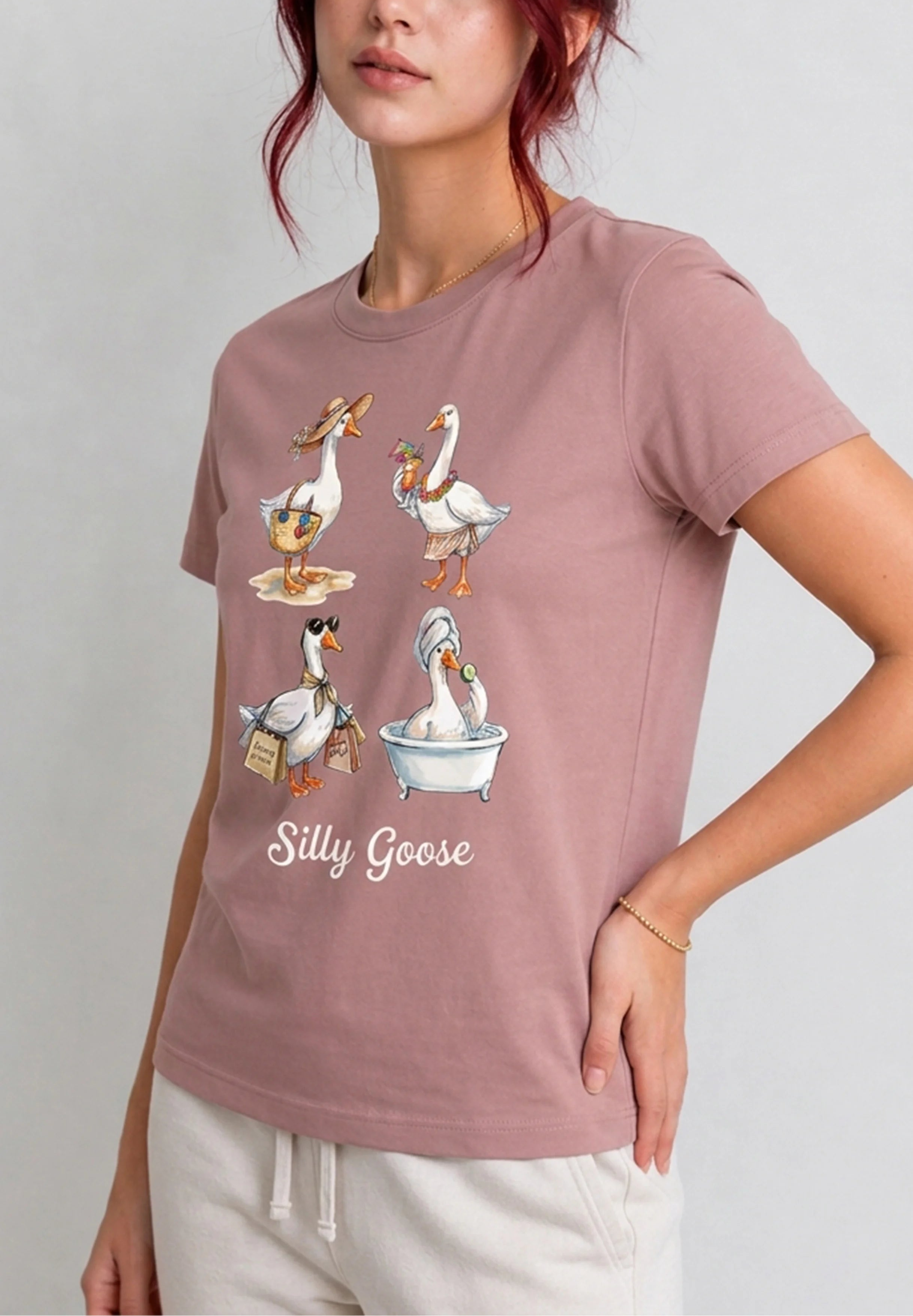 Silly Goose Mauve Tee