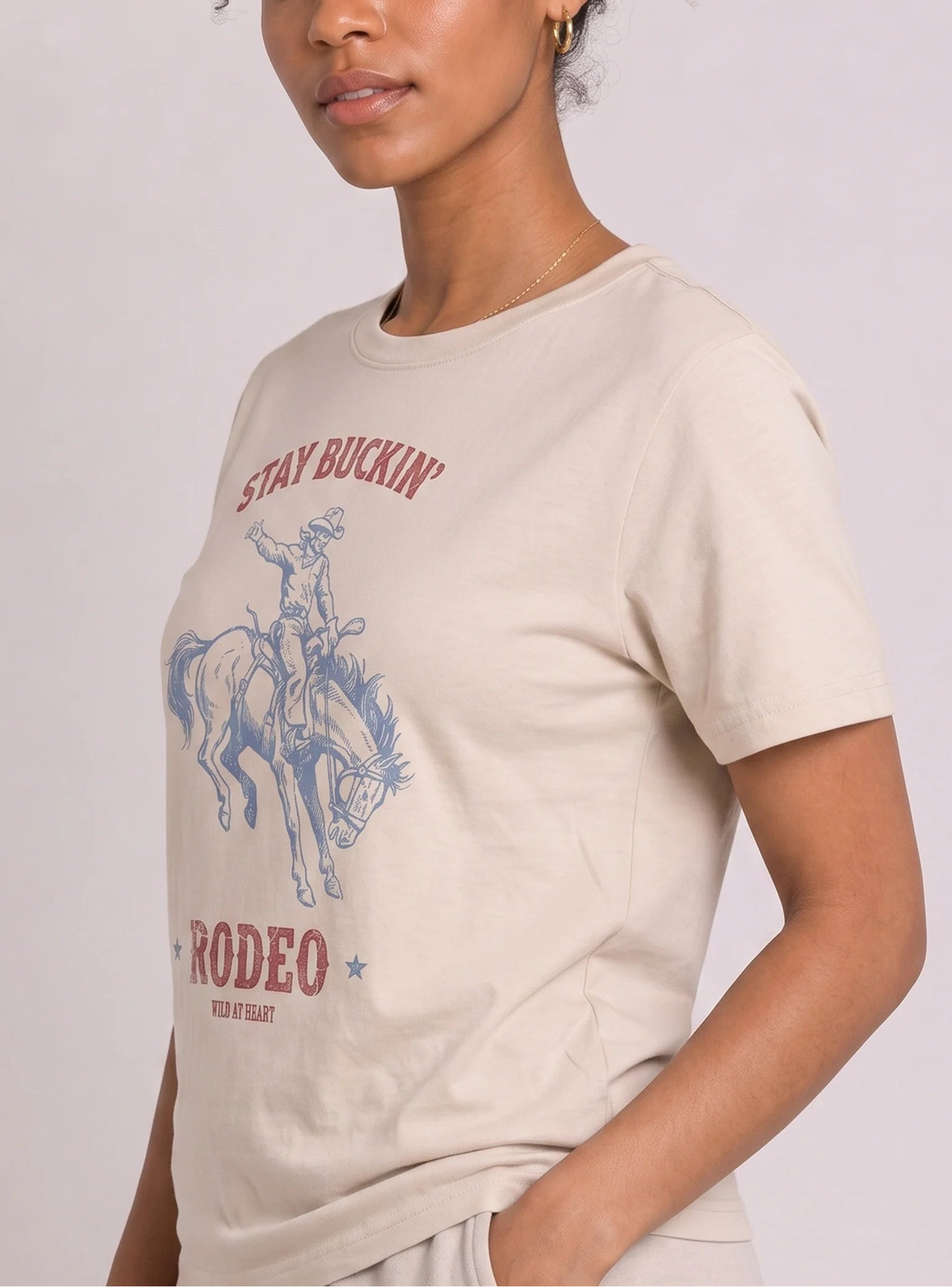 Stay Buckin’ Cream Tee