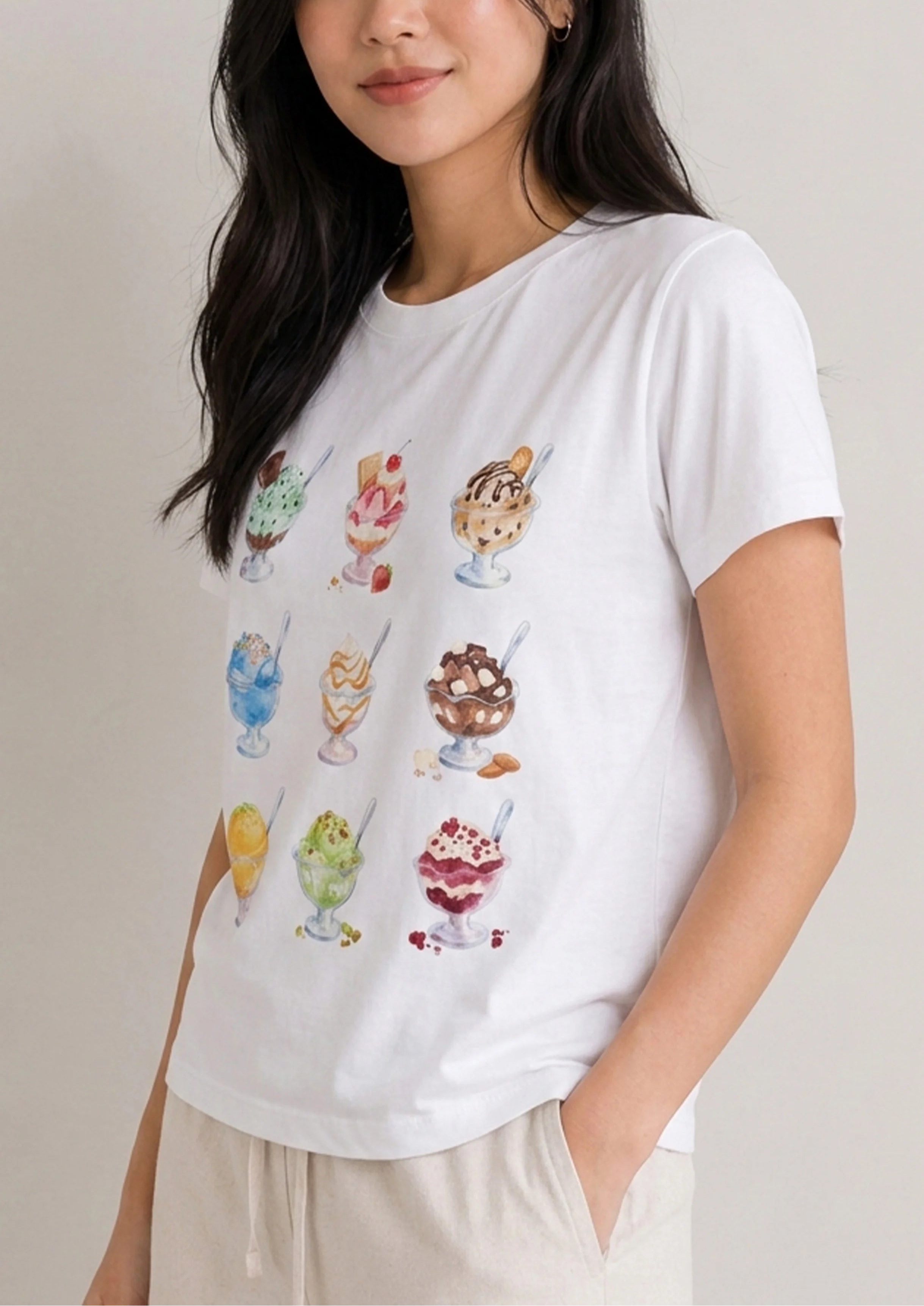 Sundae Selection White Tee
