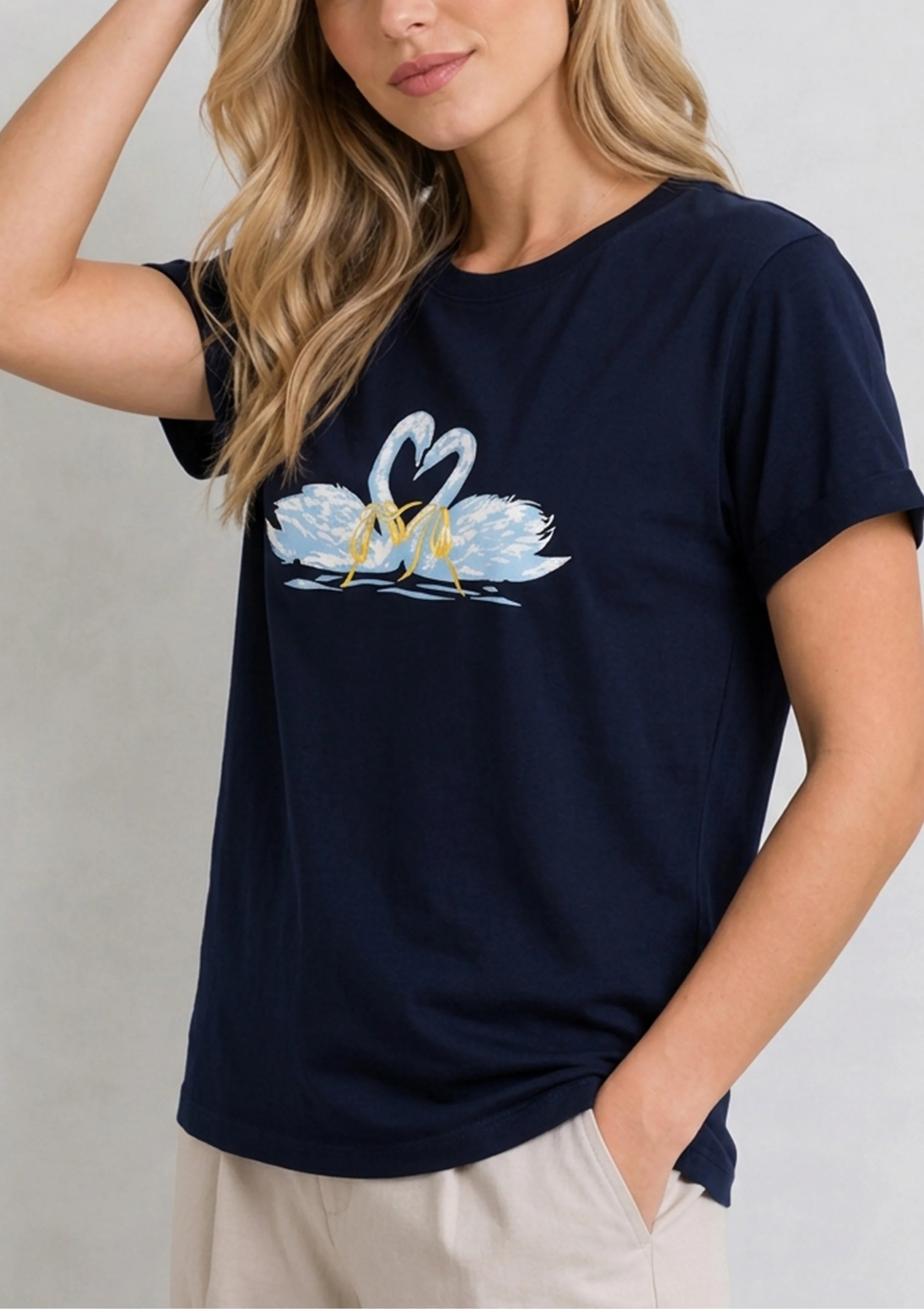 Peeking Cat Navy Tee