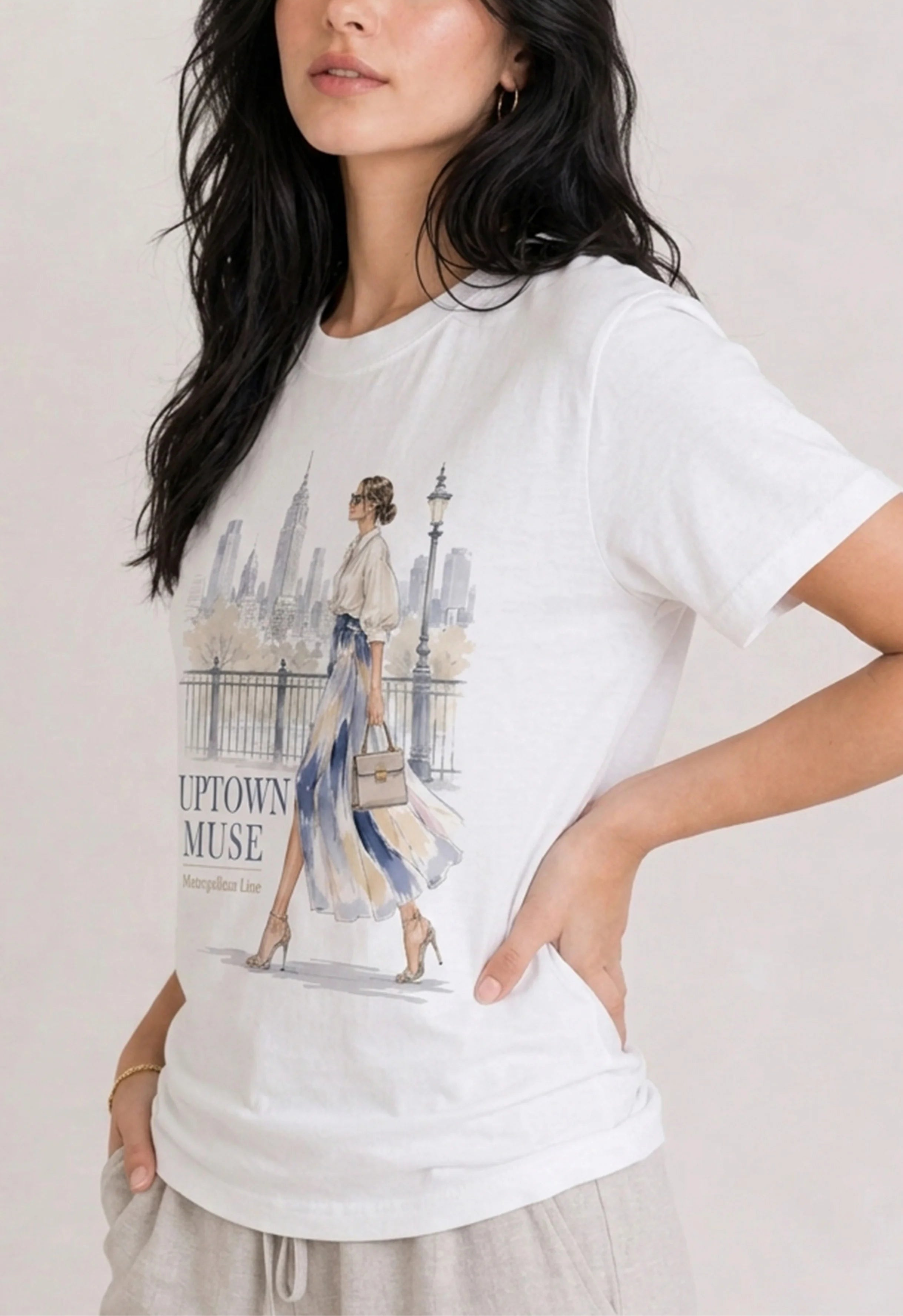 Uptown Muse White Tee