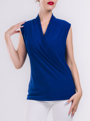 Surplice Wrap Sleeveless Top