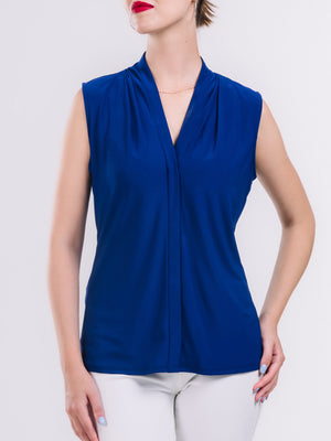 Gathered V-neckline Top