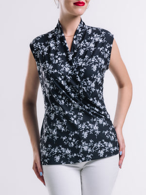 Surplice Wrap Sleeveless Top