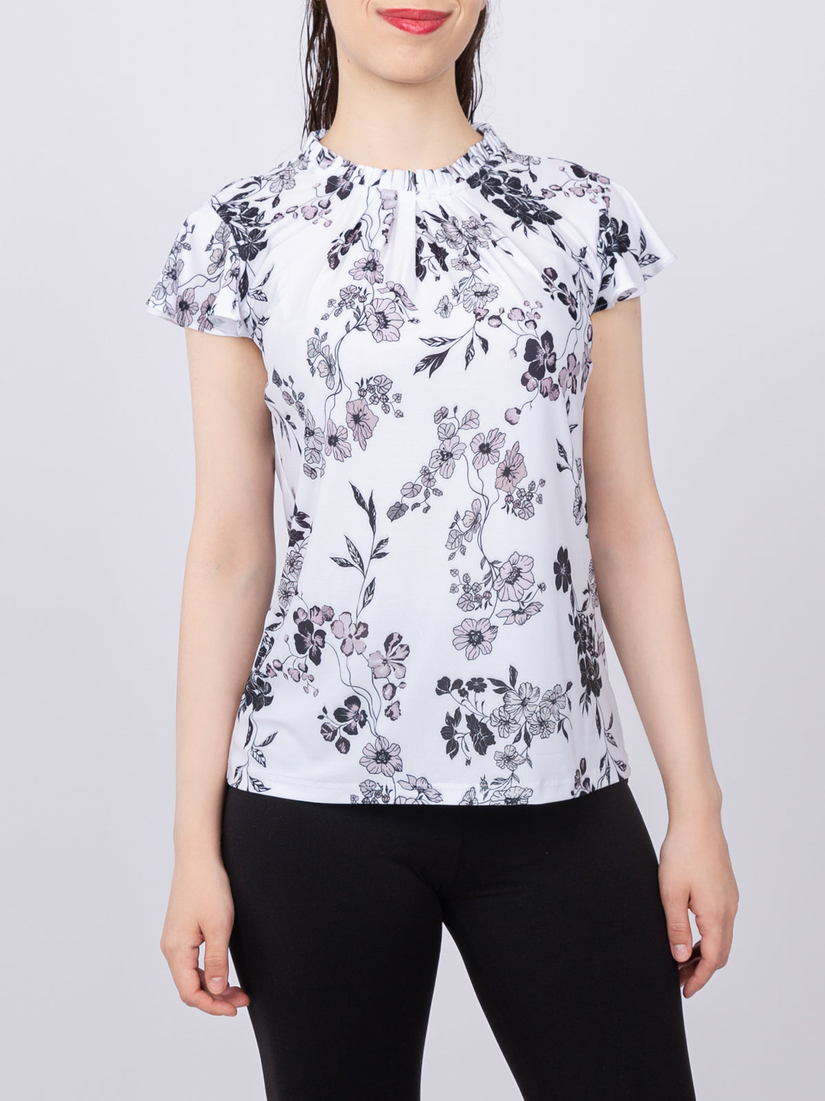 Flutter Short Sleeve Knit Top