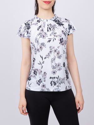 Flutter Short Sleeve Knit Top