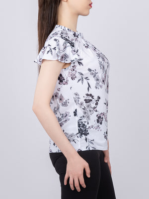 Flutter Short Sleeve Knit Top