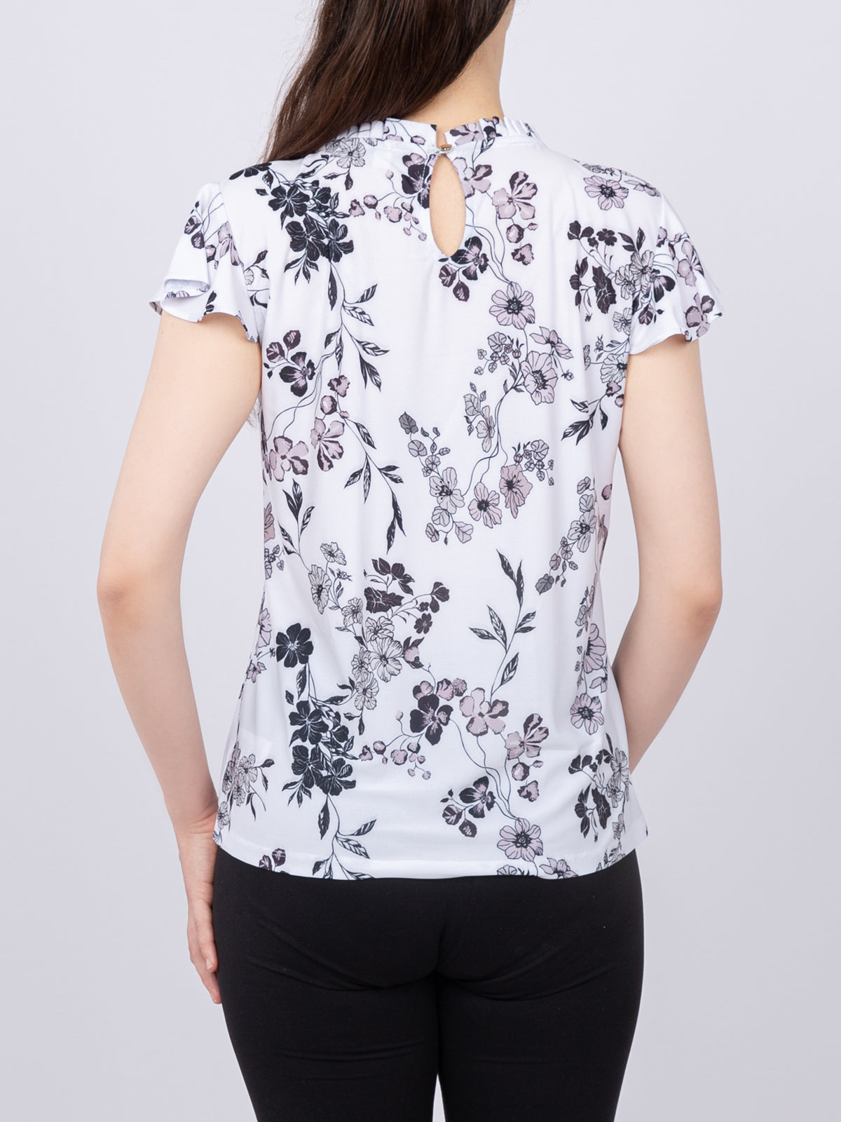 Flutter Short Sleeve Knit Top