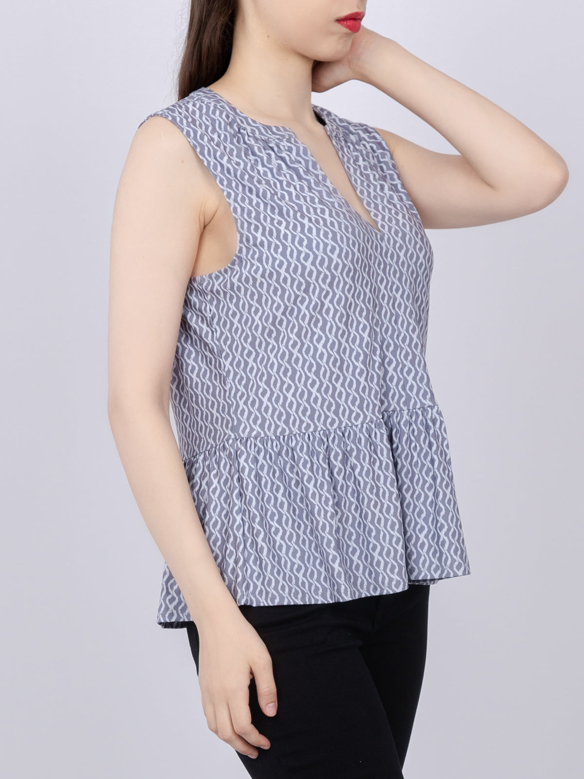 Flare Detail Knit Top