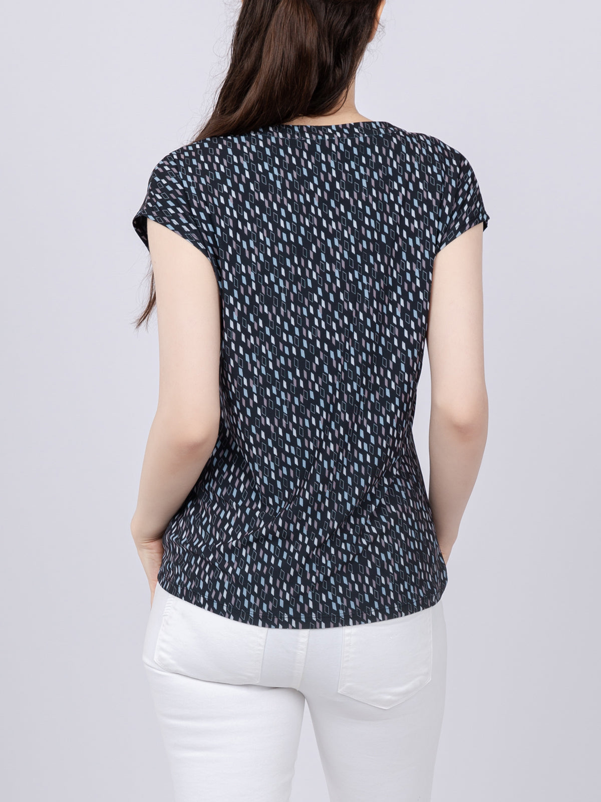 Cap Sleeve Button Detail Top