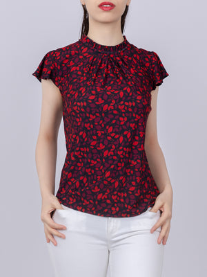 top-flutter-sleeves-ruffle-neck