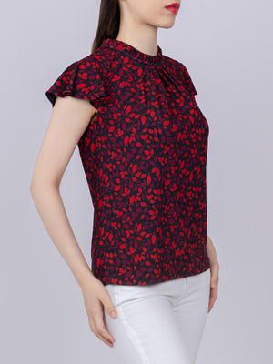Flutter Short Sleeve Knit Top