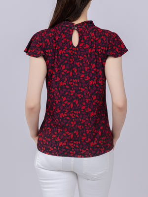 Flutter Short Sleeve Knit Top