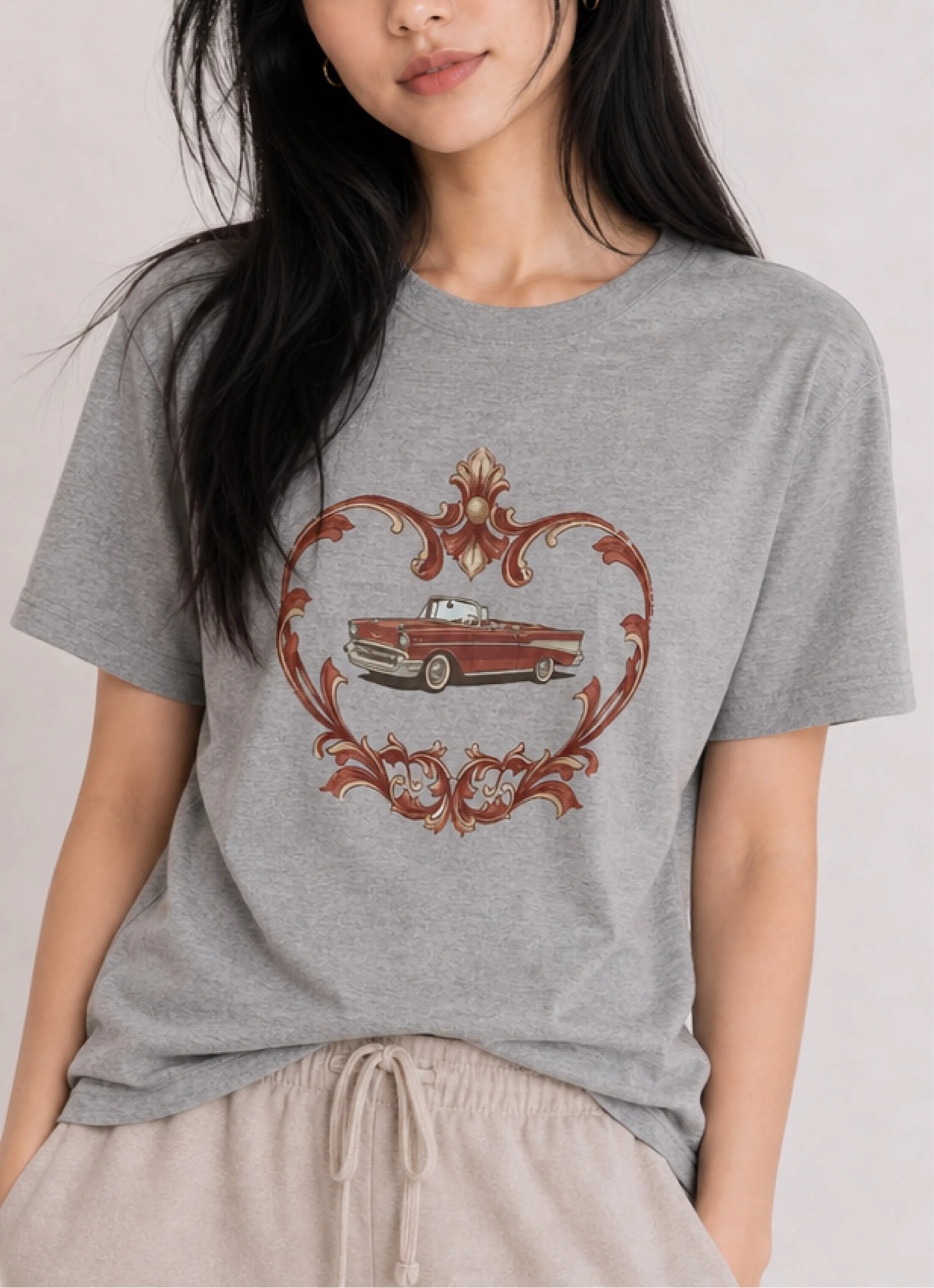 Vintage Roadster Heather Grey Tee