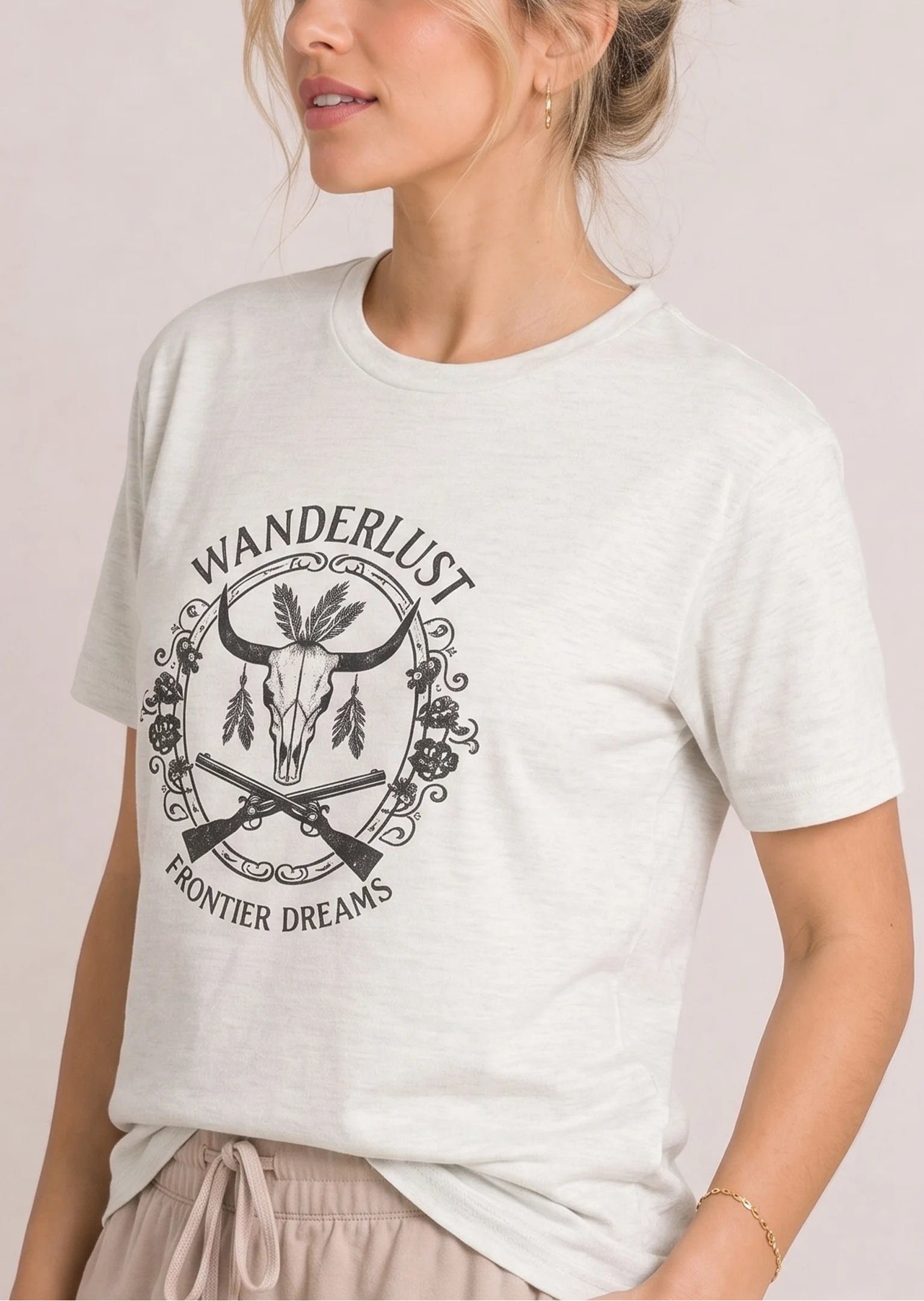 Wanderlust Grey Tee