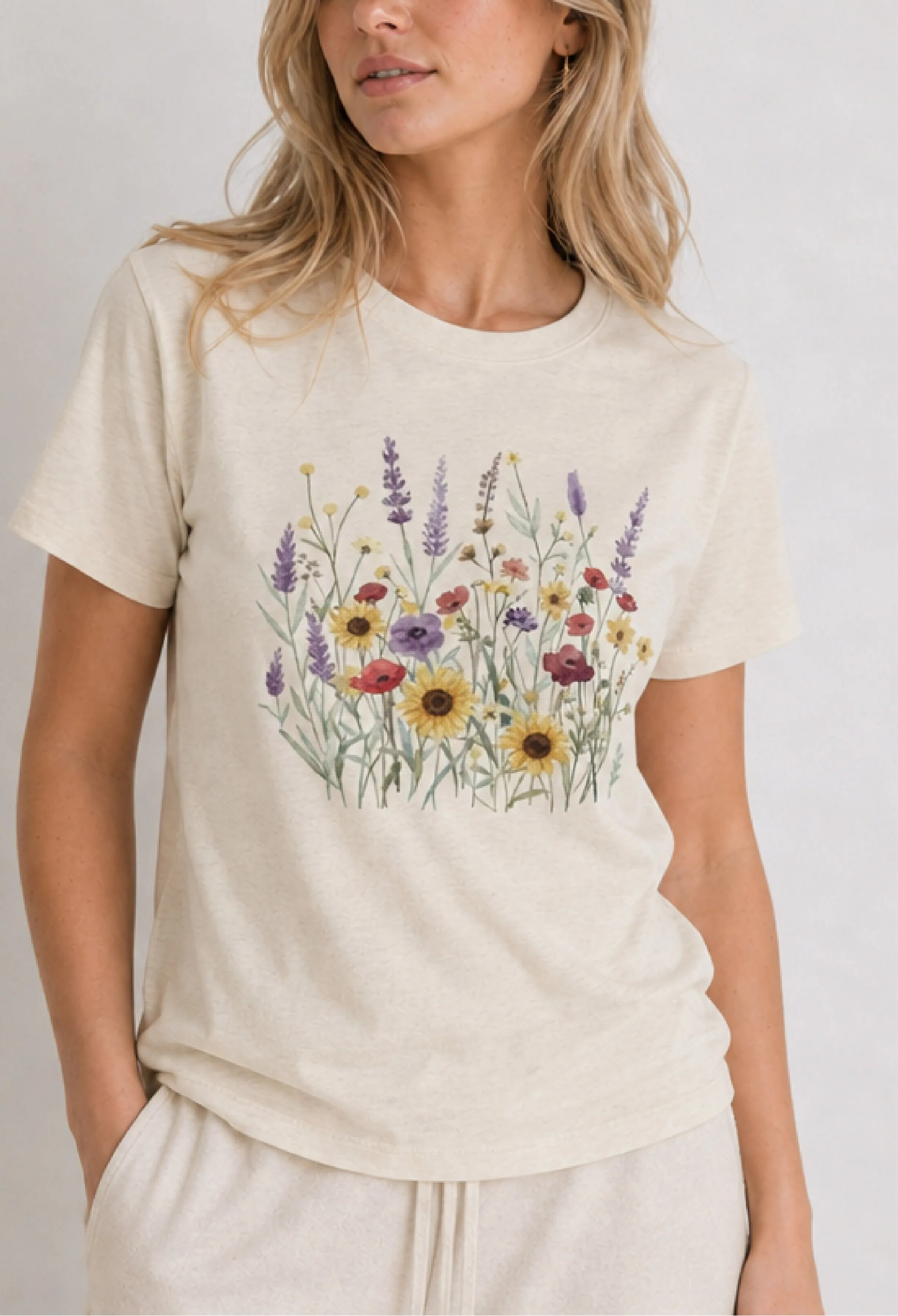 Wildflower Meadow Ivory Tee