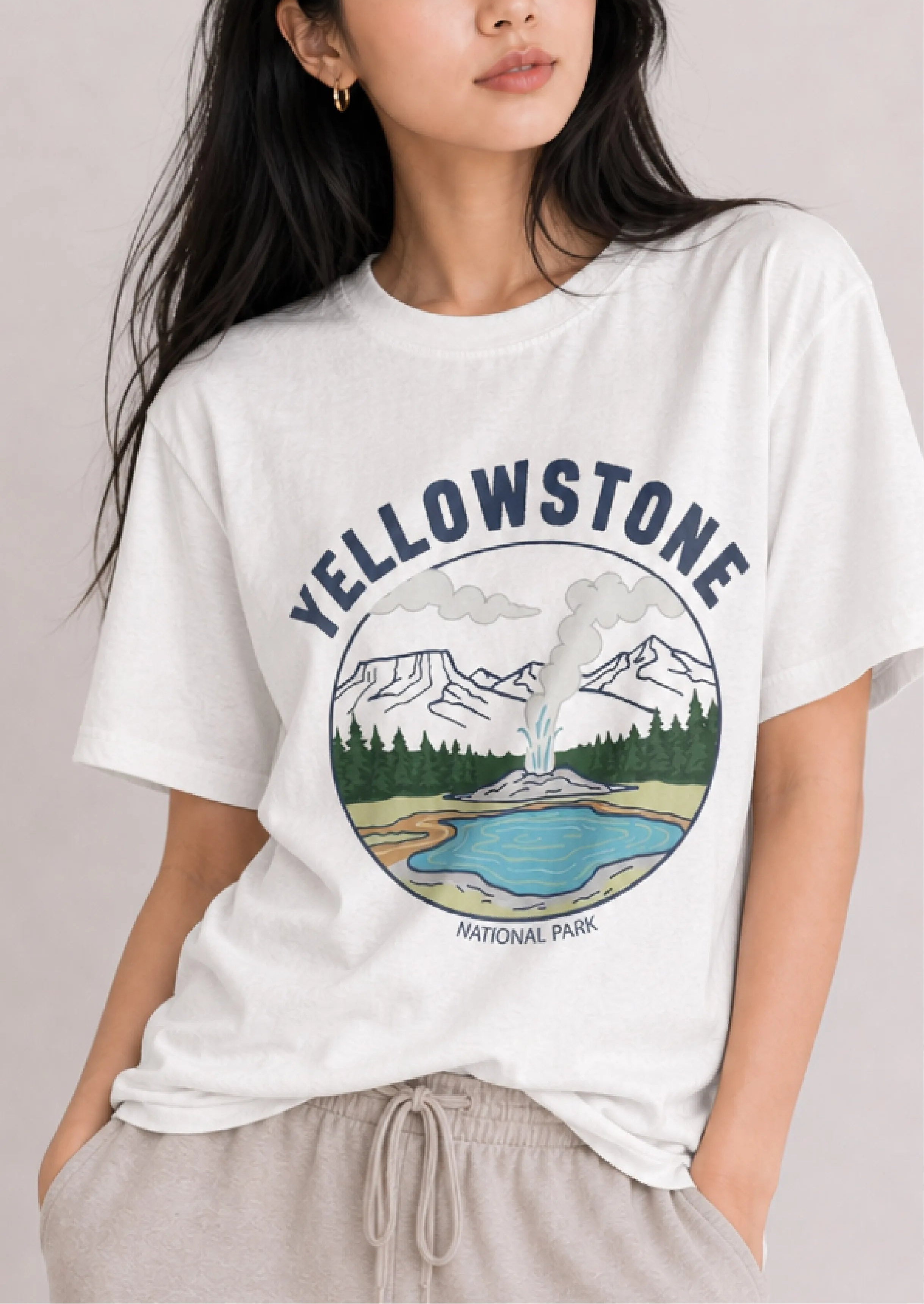 Yellowstone National Park White Tee