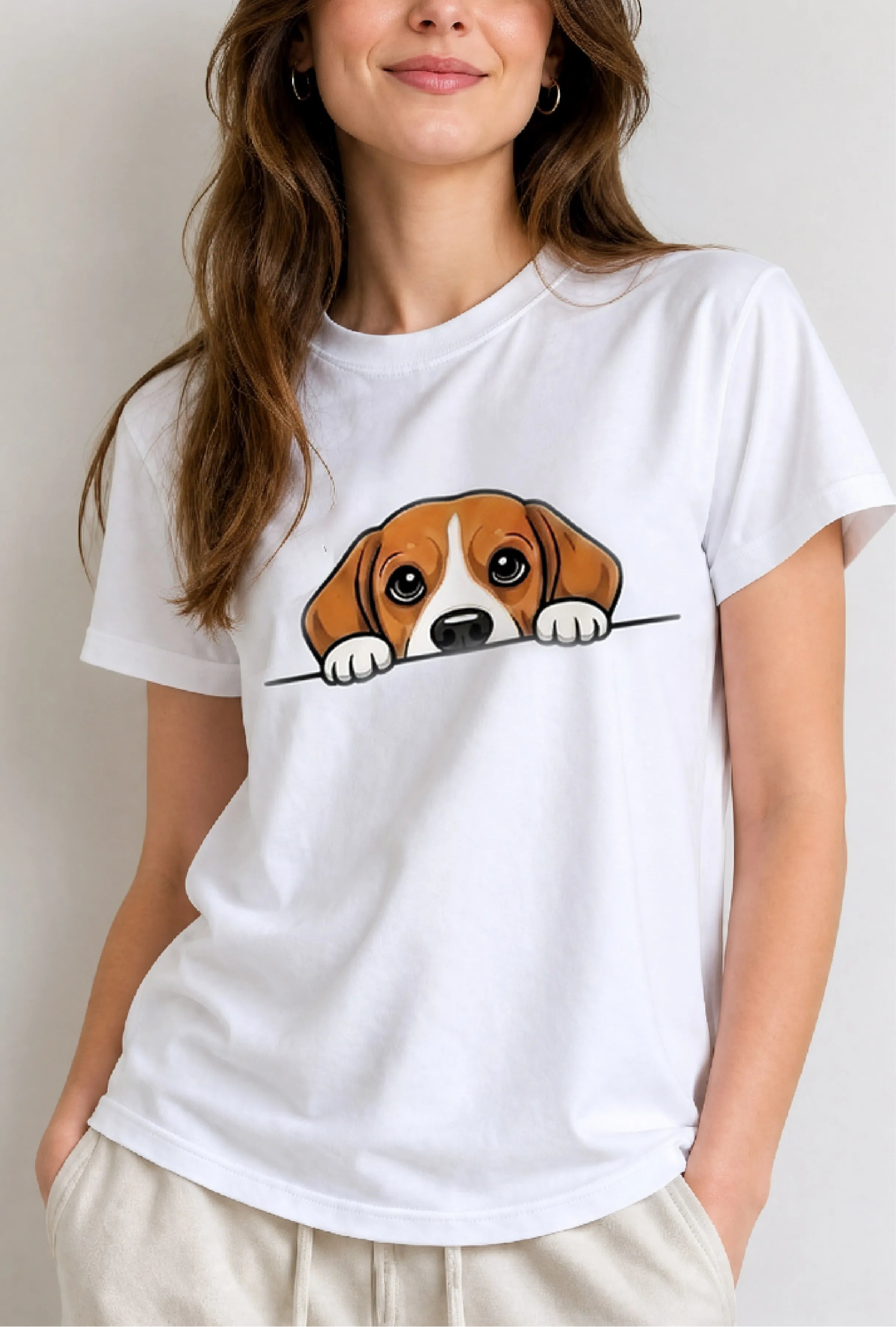Peeking Doodle Navy Tee