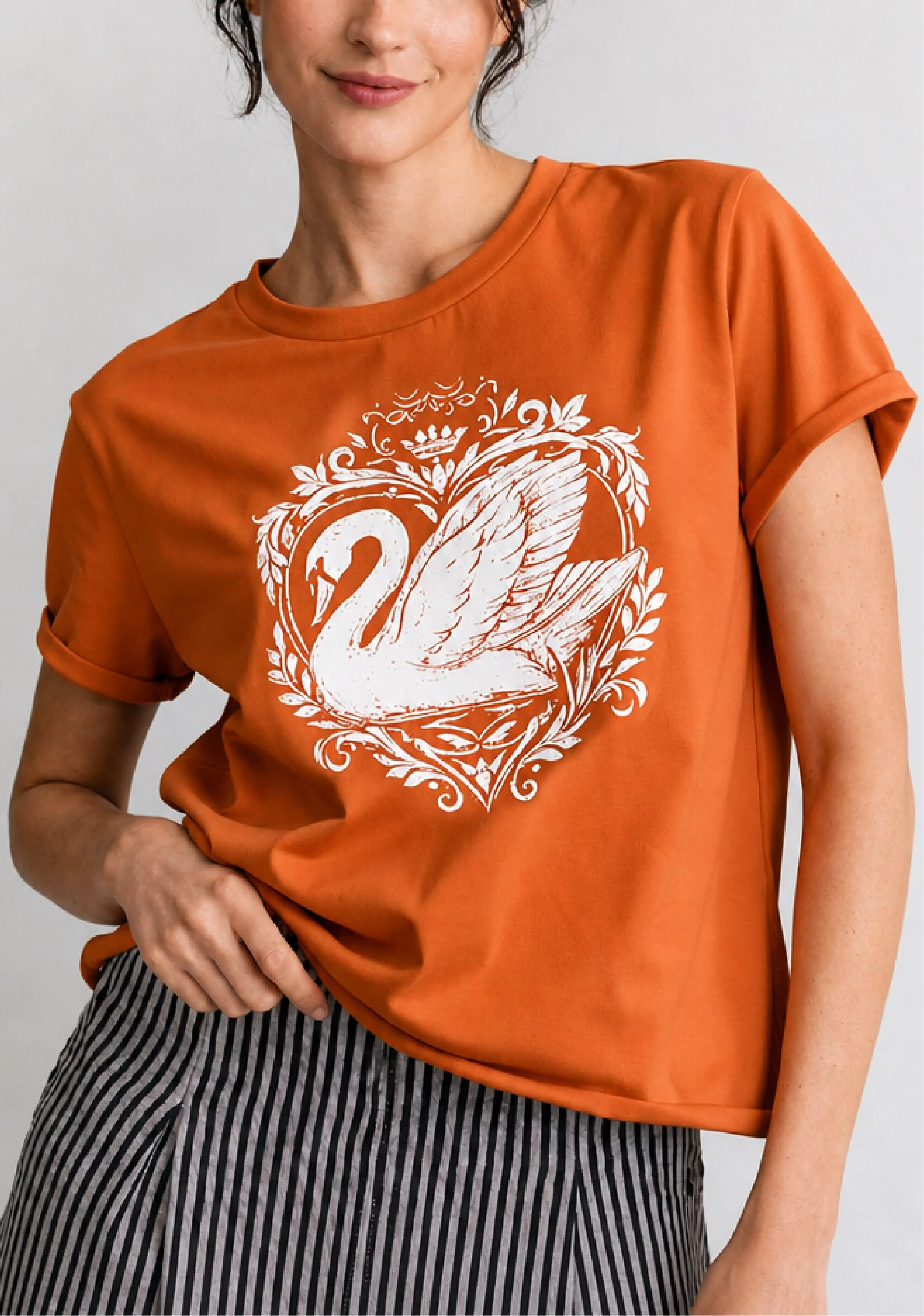 Ornate Swan Rust Tee