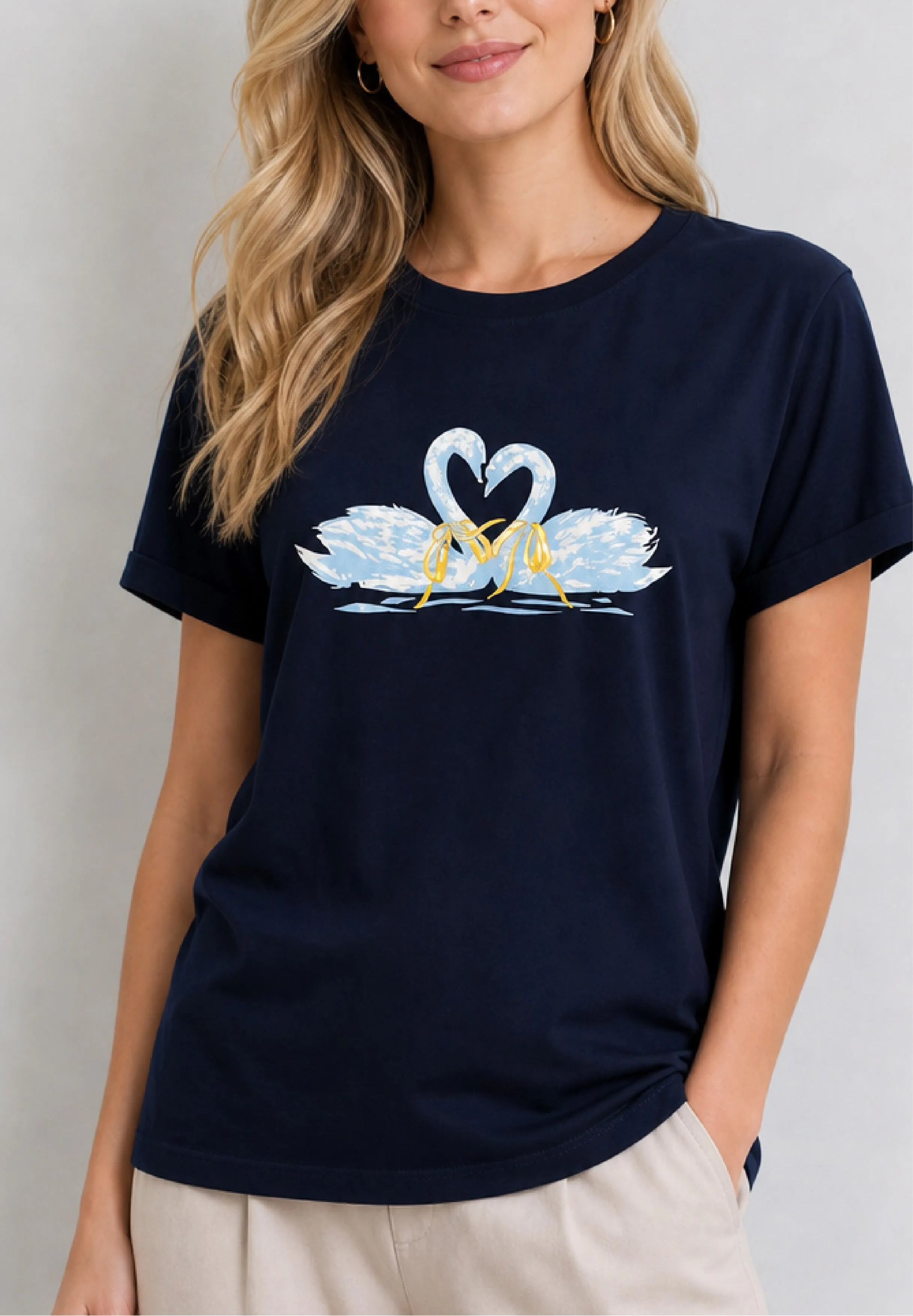 Peeking Cat Navy Tee